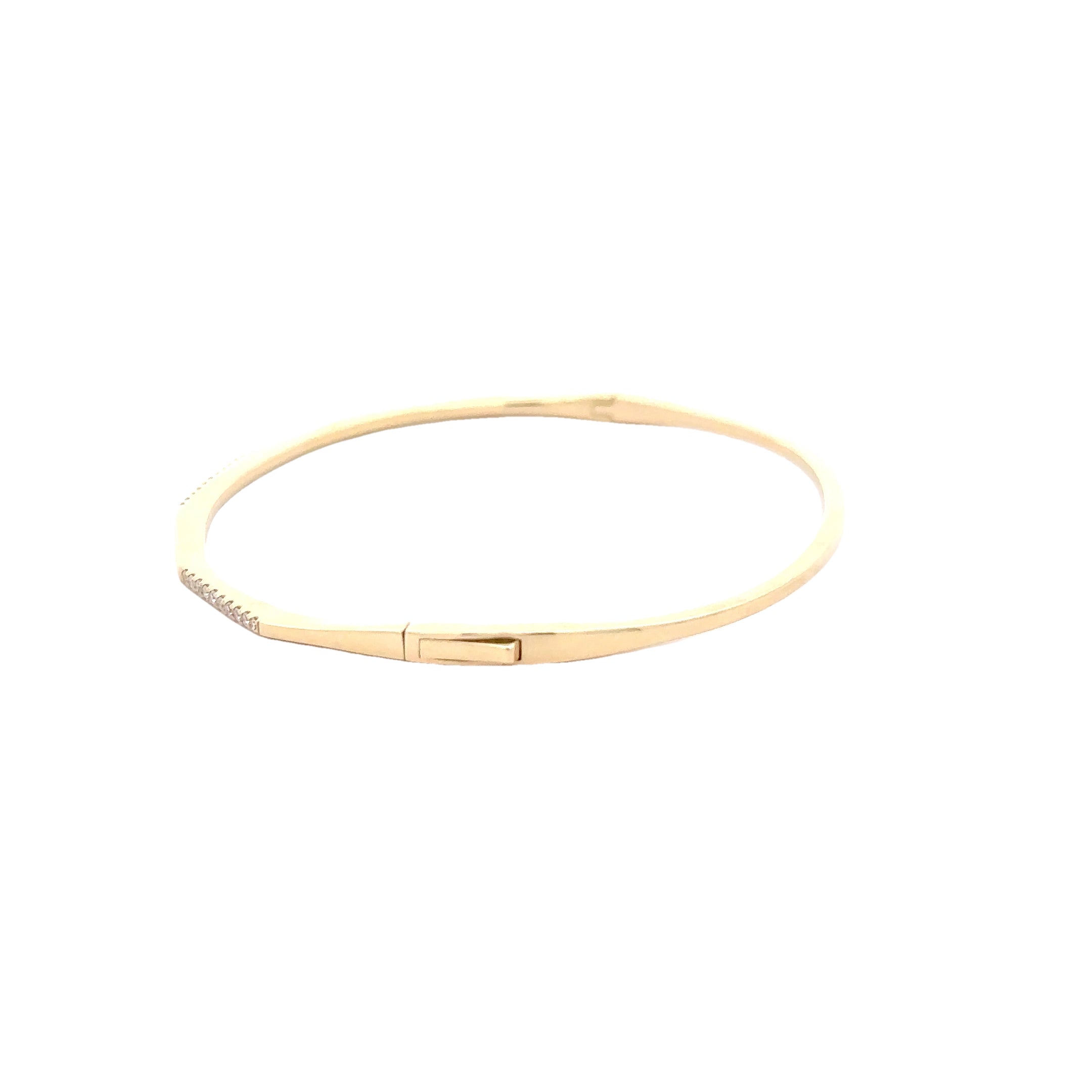 WD1275 14kt gold and Diamond open bangle bracelet