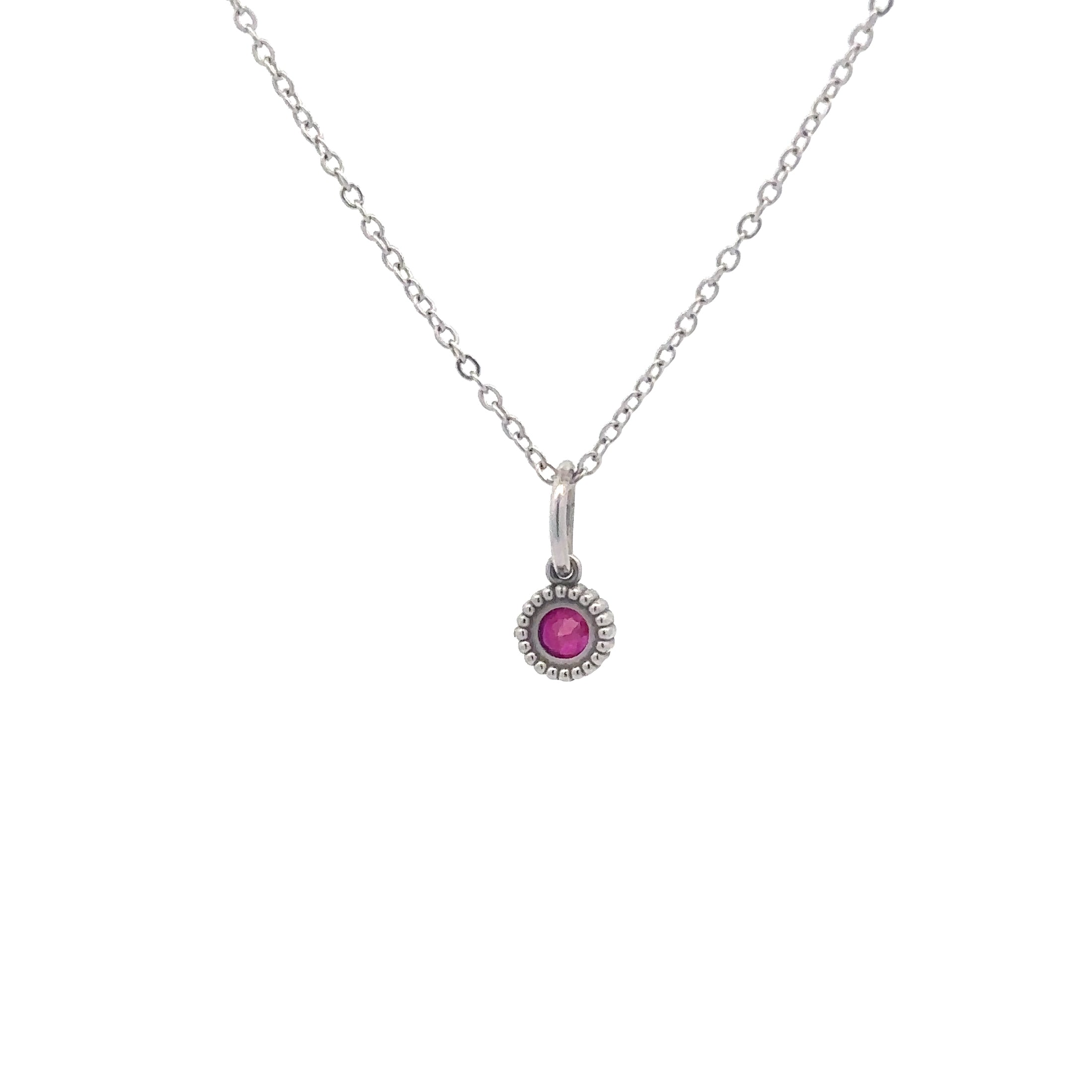 Wd136 Ruby July Birthday -  14kt Ruby pebble Charm