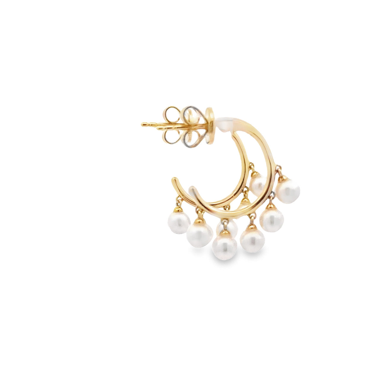 WD1316 14kt Gold White Cultured Pearl Drop Earrings