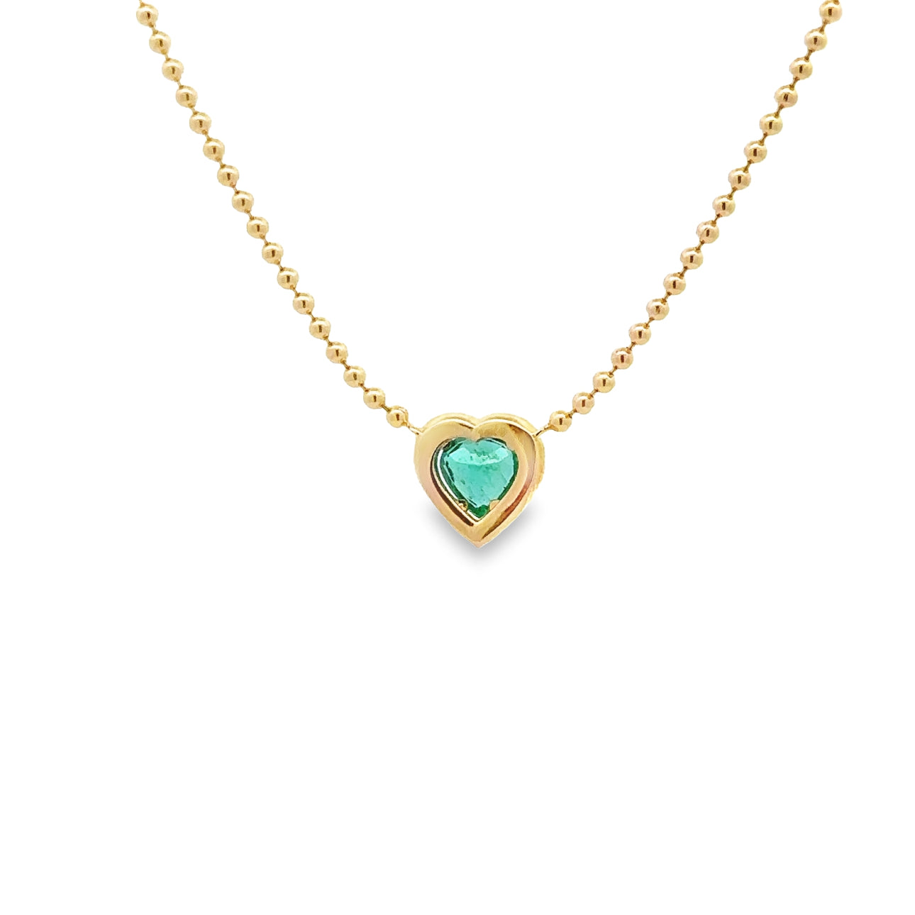 WD1325 14kt Gold Heart Shaped Emerald with Diamond Halo