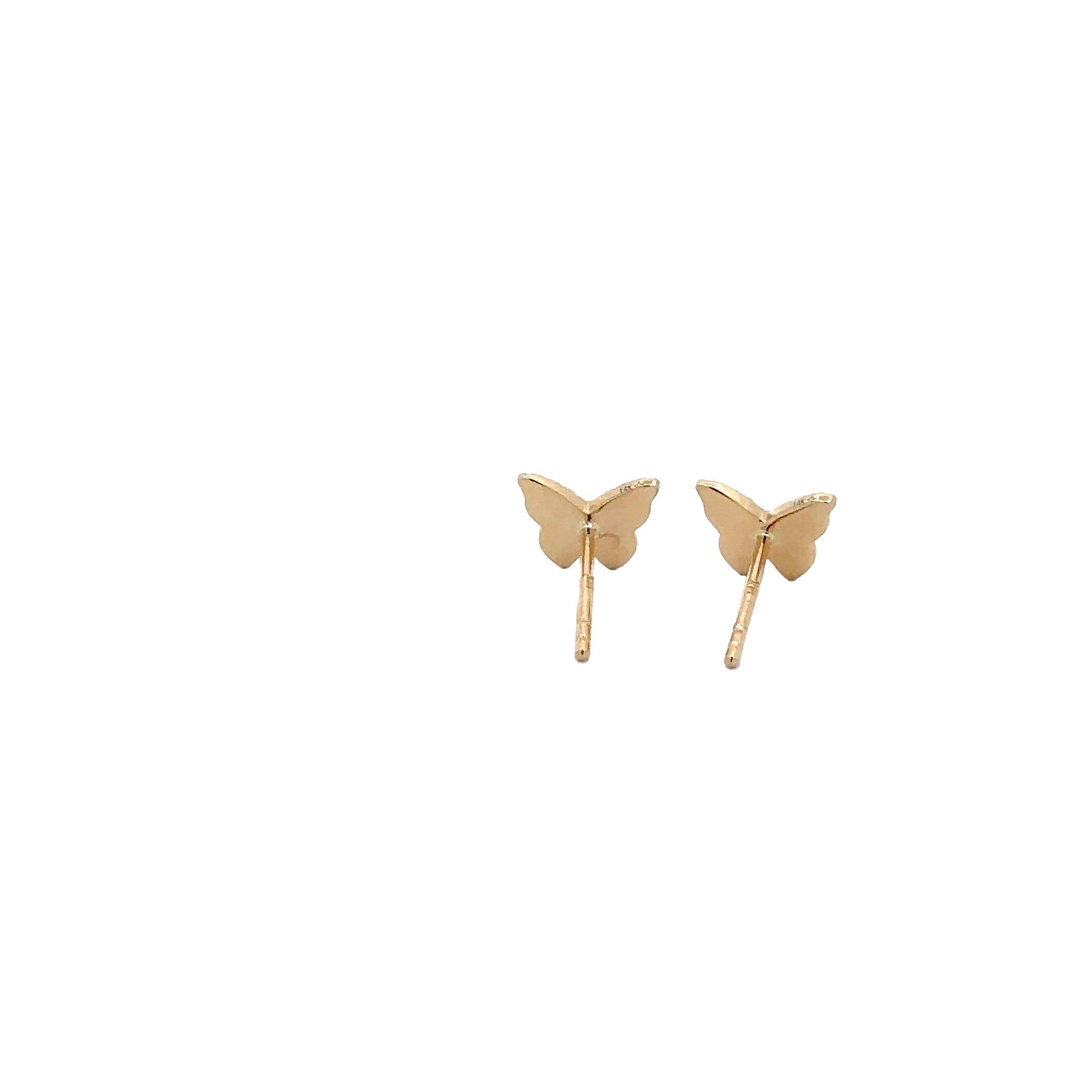 WD807 14kt gold pave diamond butterfly stud