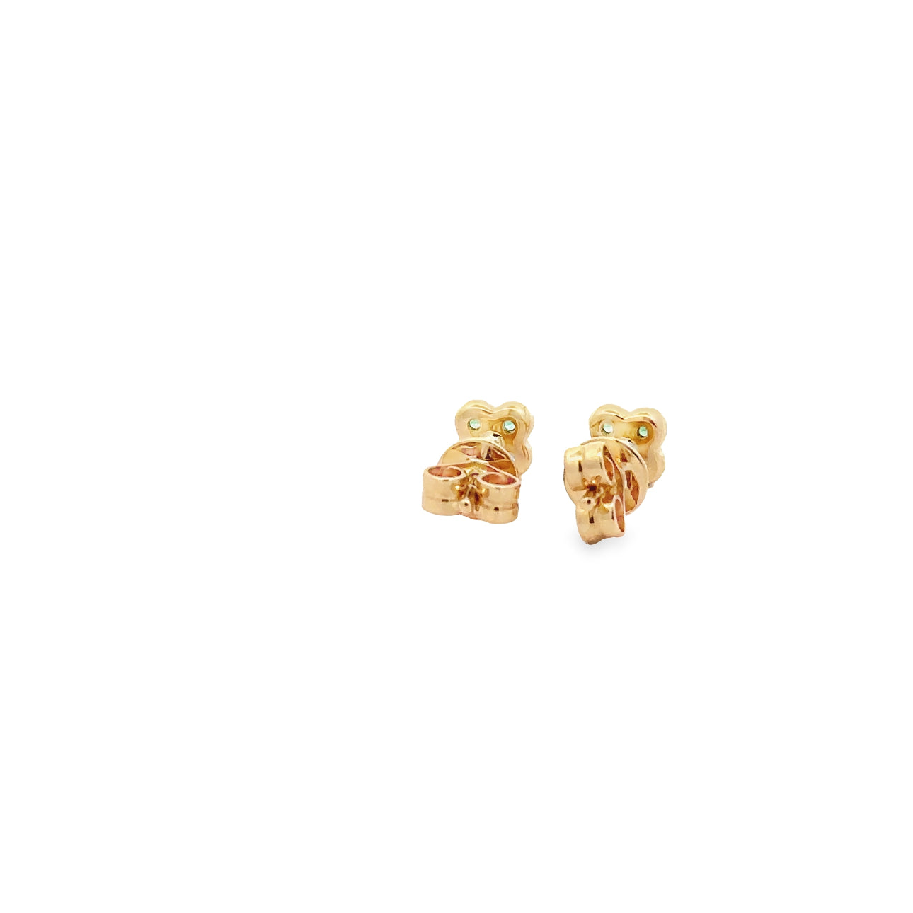 WD1331 14kt Gold Emerald Stude Earrings