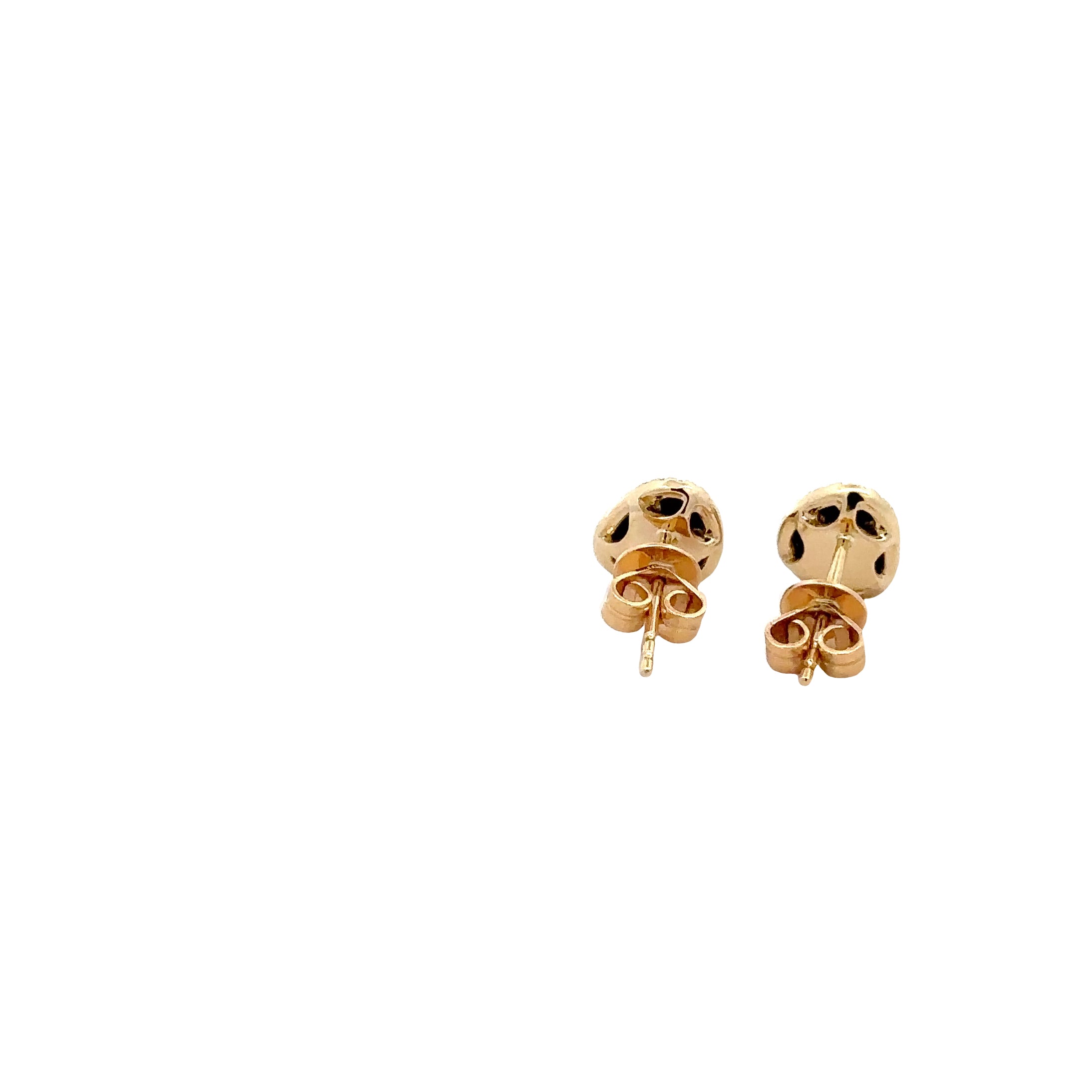 WD1164 14KT GOLD BLACK ONYX DIAMOND HALO STUDS