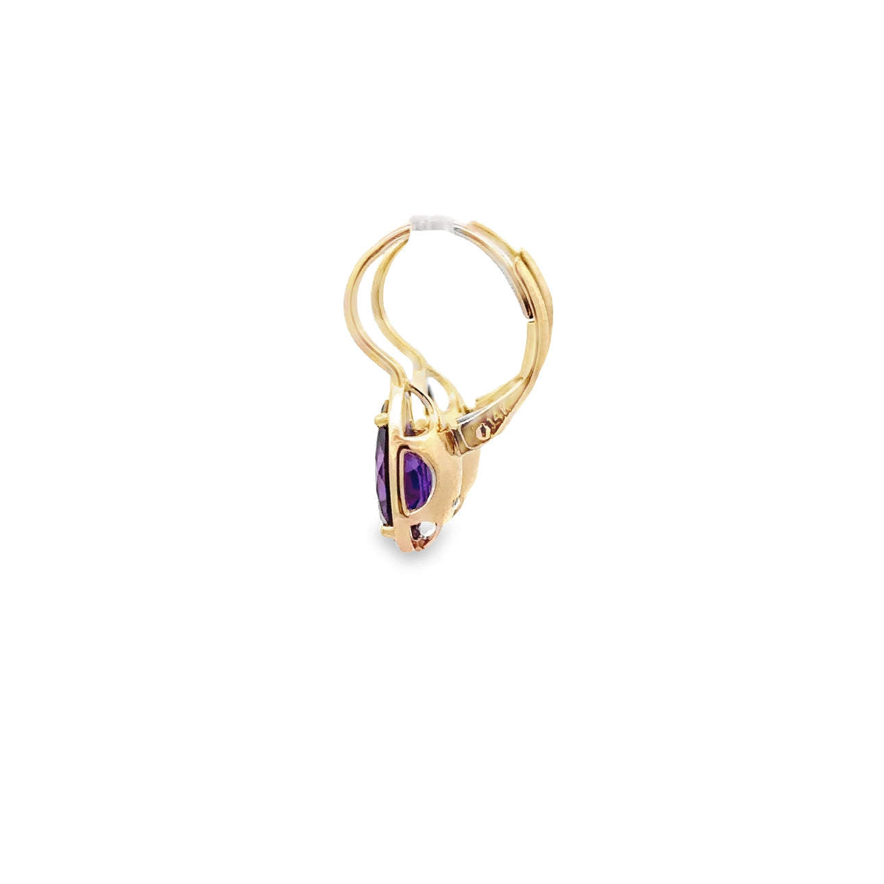 WD1351 14KT Gold Pear Shaped Purple Amethyst Earrings