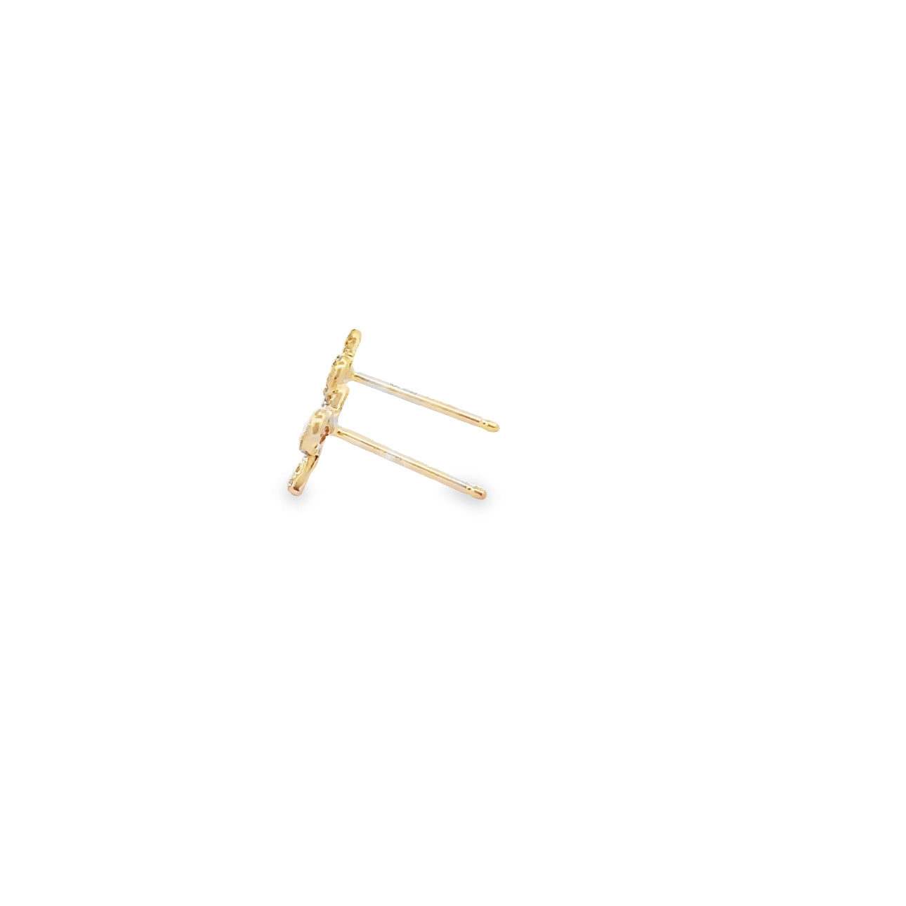 WD888 14kt Diamond Bow Studs