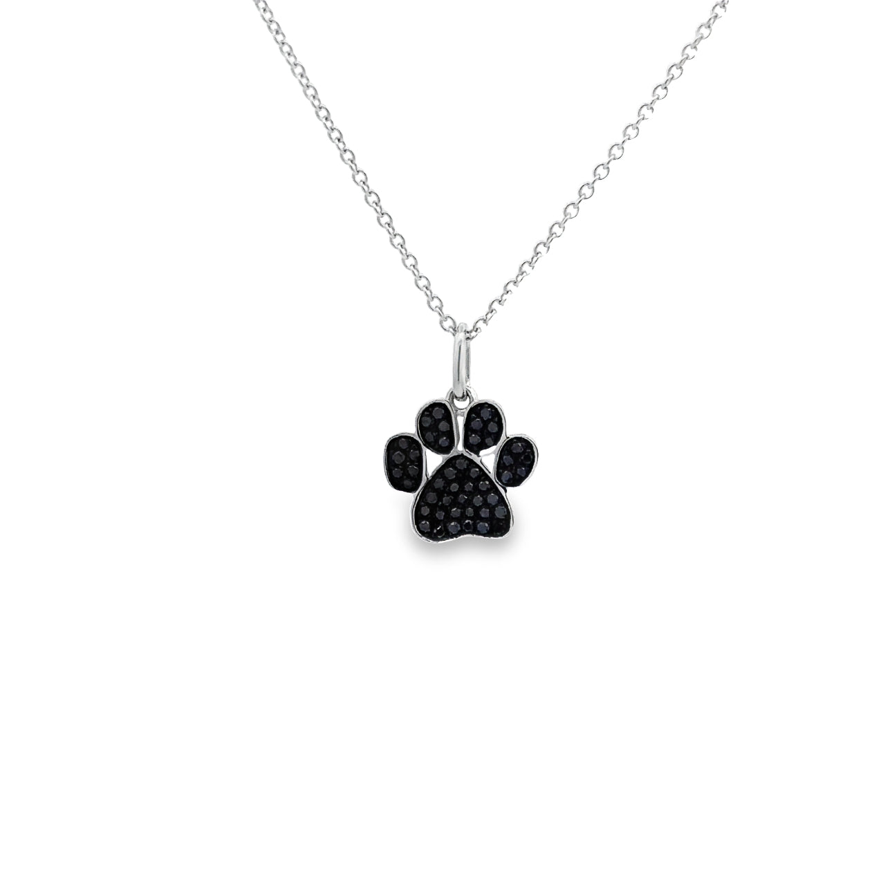 WD1259 14kt Gold Pave Black Diamond Paw Pendant