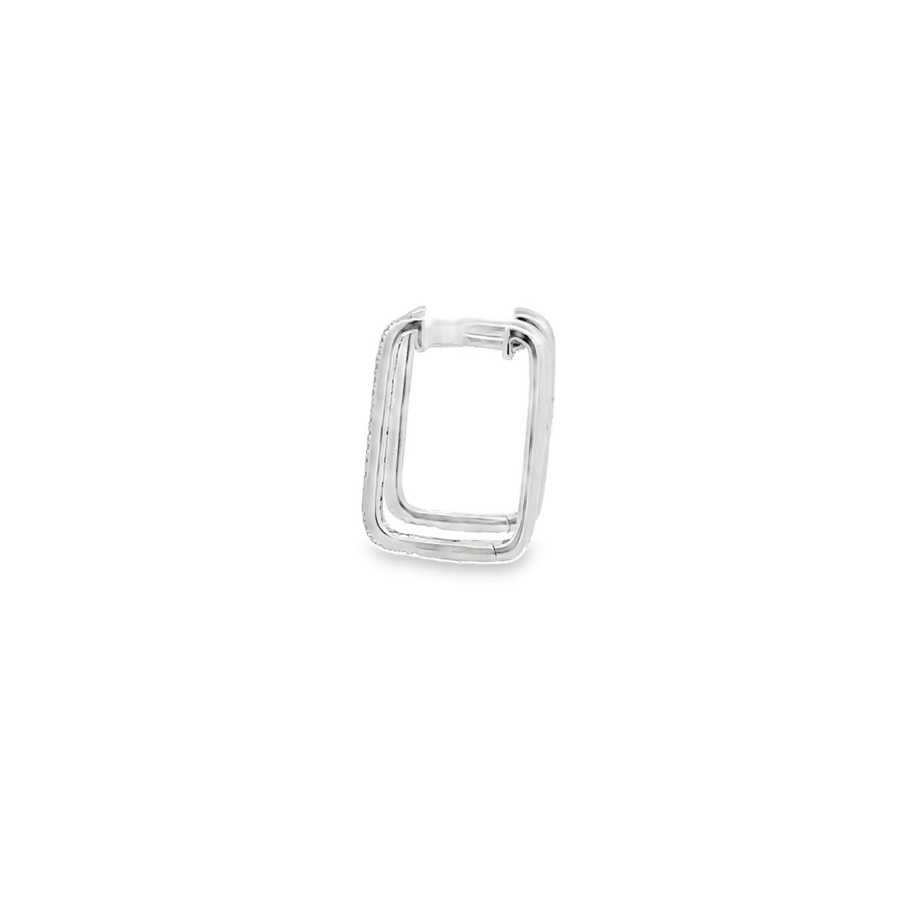 WD1051 14kt Rectangular Diamond Hoops