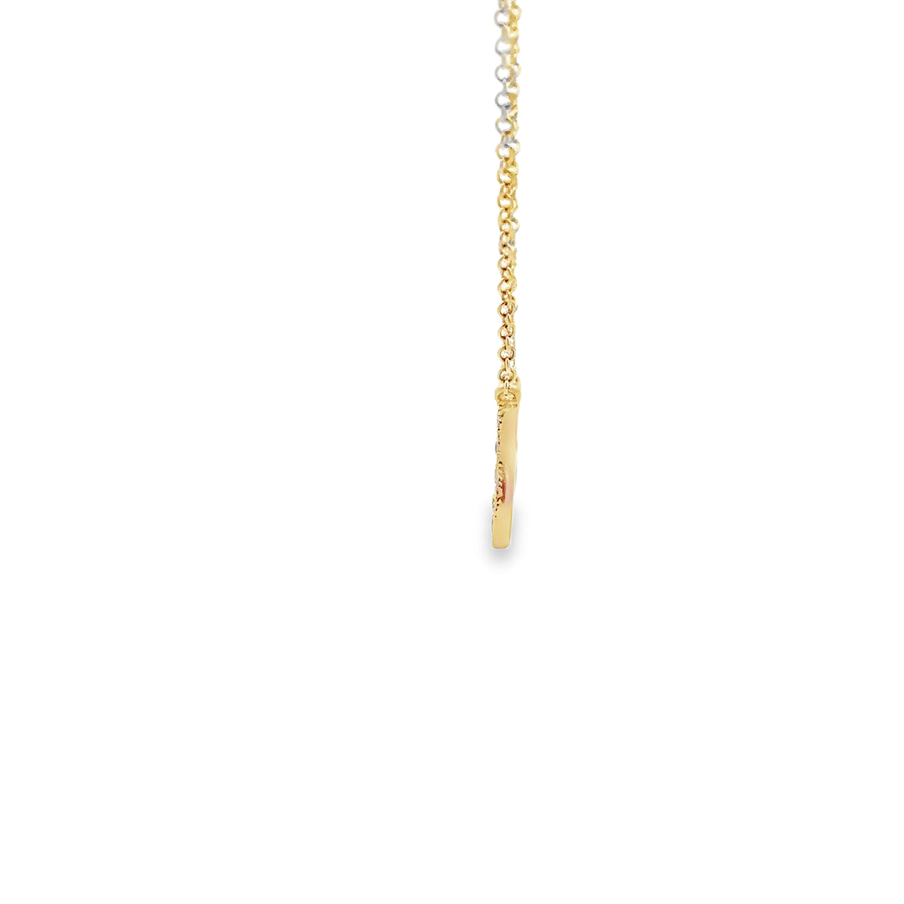 WD1636 14kt Gold Horseshoe Necklace with Pave Diamonds