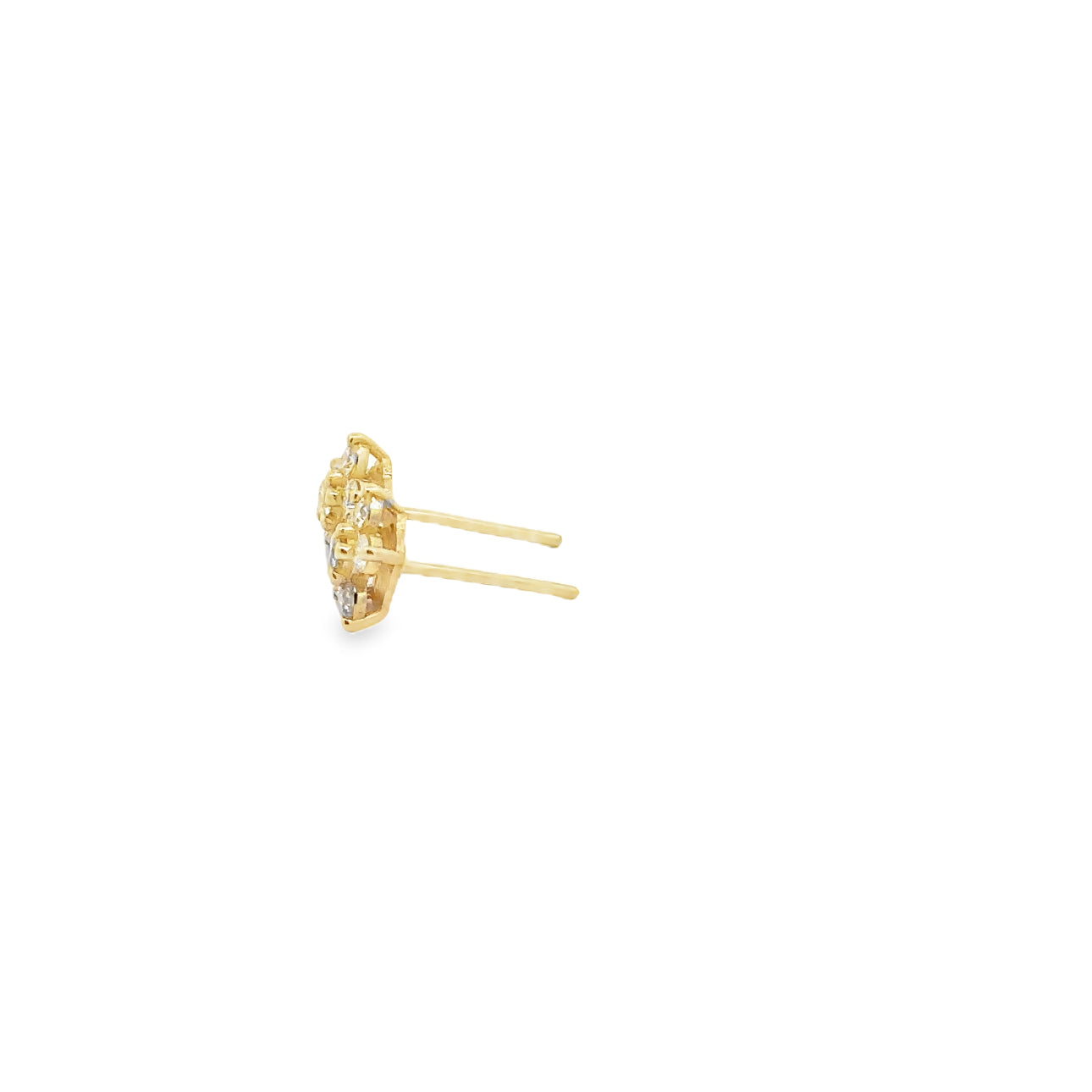 WD1639 14KT Gold Diamond Flower Stud Earrings