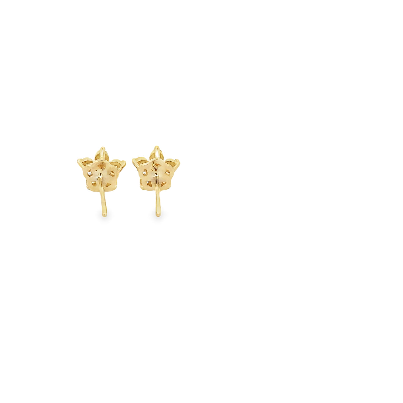 WD1639 14KT Gold Diamond Flower Stud Earrings