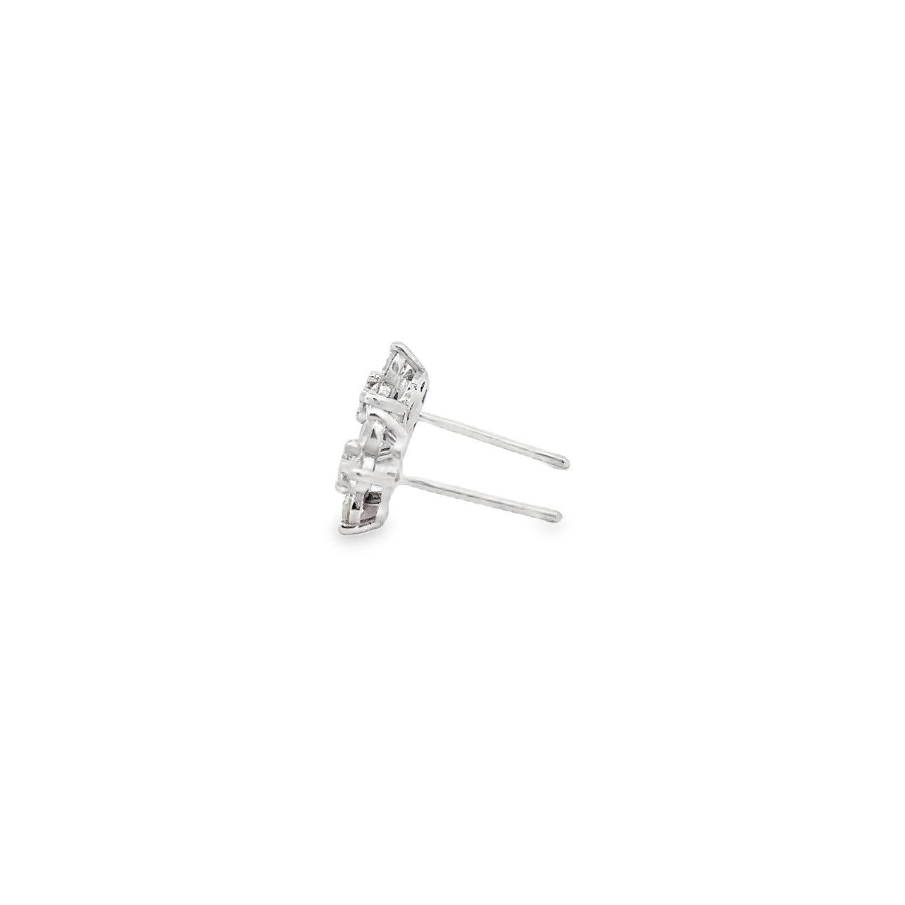 WD1639 14KT Gold Diamond Flower Stud Earrings