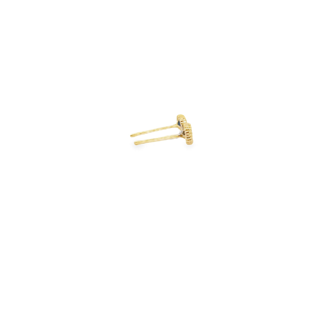 WD1676 14KT Gold Bezel Blue Sapphire Studs