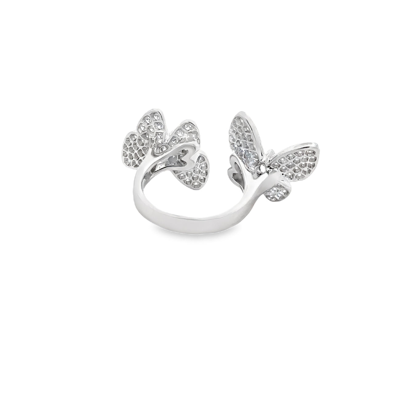 WD1678 18kt Gold Double Butterfly Pave Diamond Ring