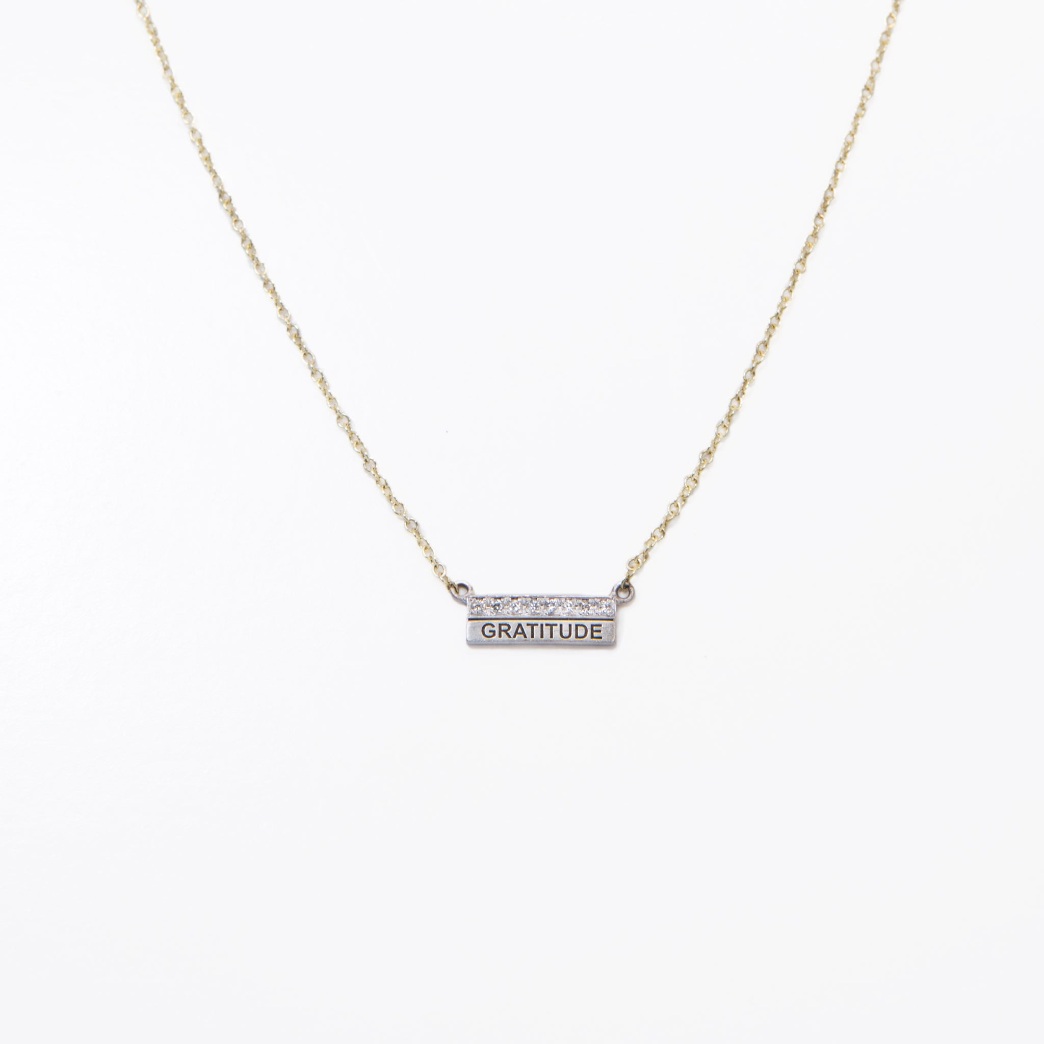 Buildon01, 14kt gold, 18in chain w loop at 16in, 2 bars one with pave one with laser or plain necklace