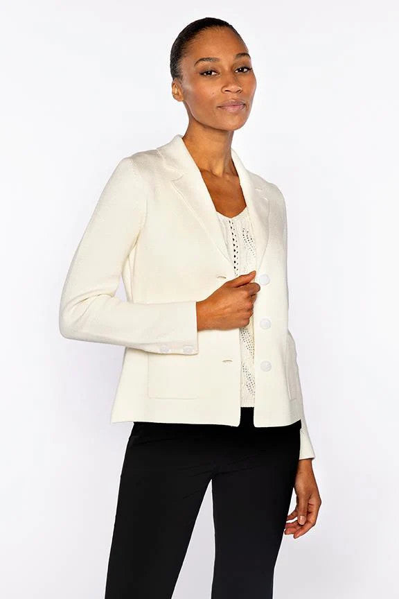 LFSG5-137c KINROSS FITTED NOTCH COLLAR CARDIGAN