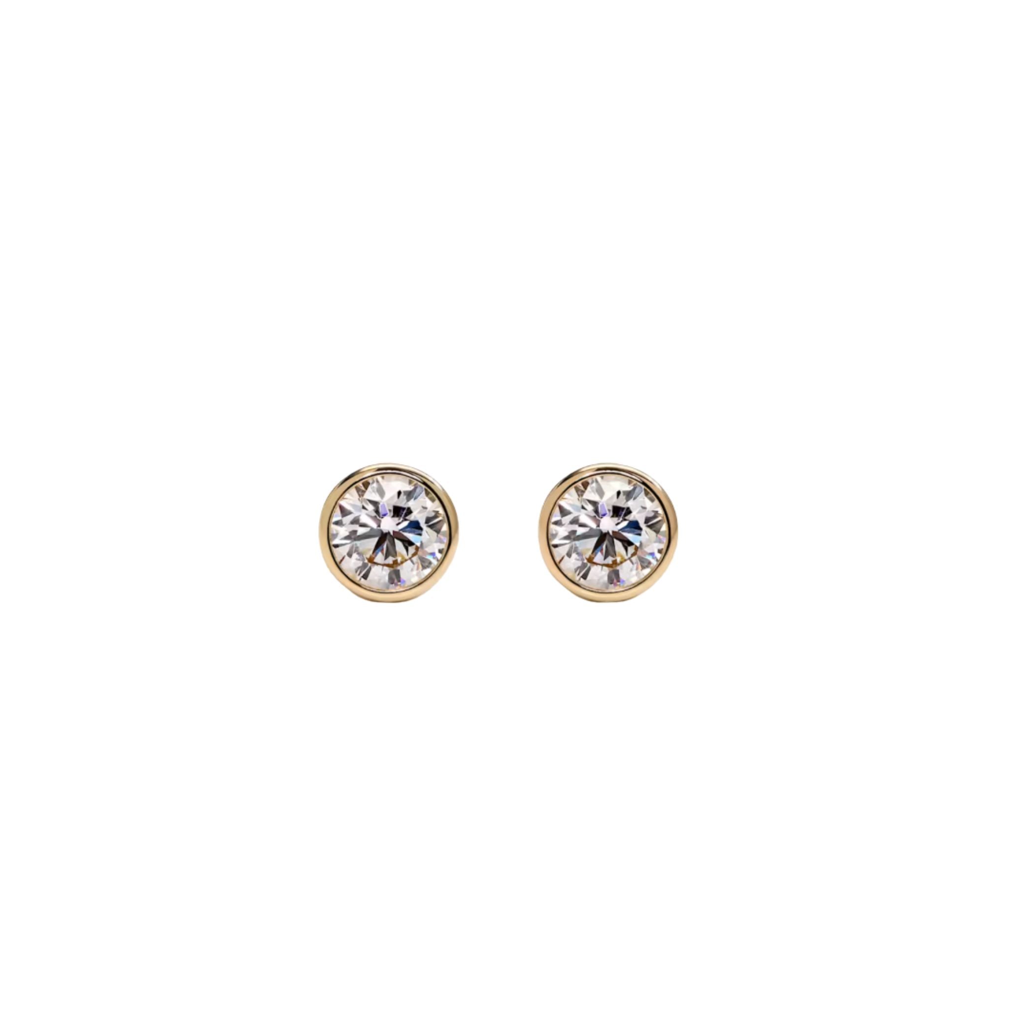 WD1954 14K Gold Lab Grown Diamond Bezel/Martini Studs