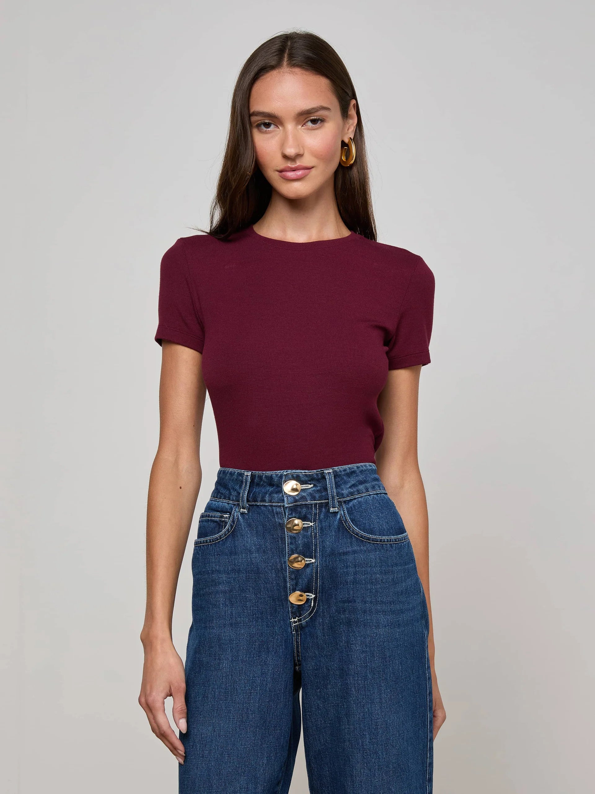 5507KMRdp L'AGENCE Ressi Fitted Tee