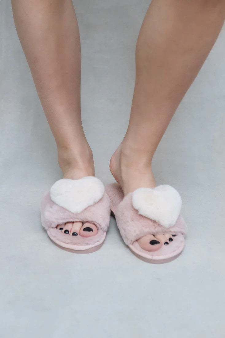 P4178S LIMLIM Plush Heart Slippers