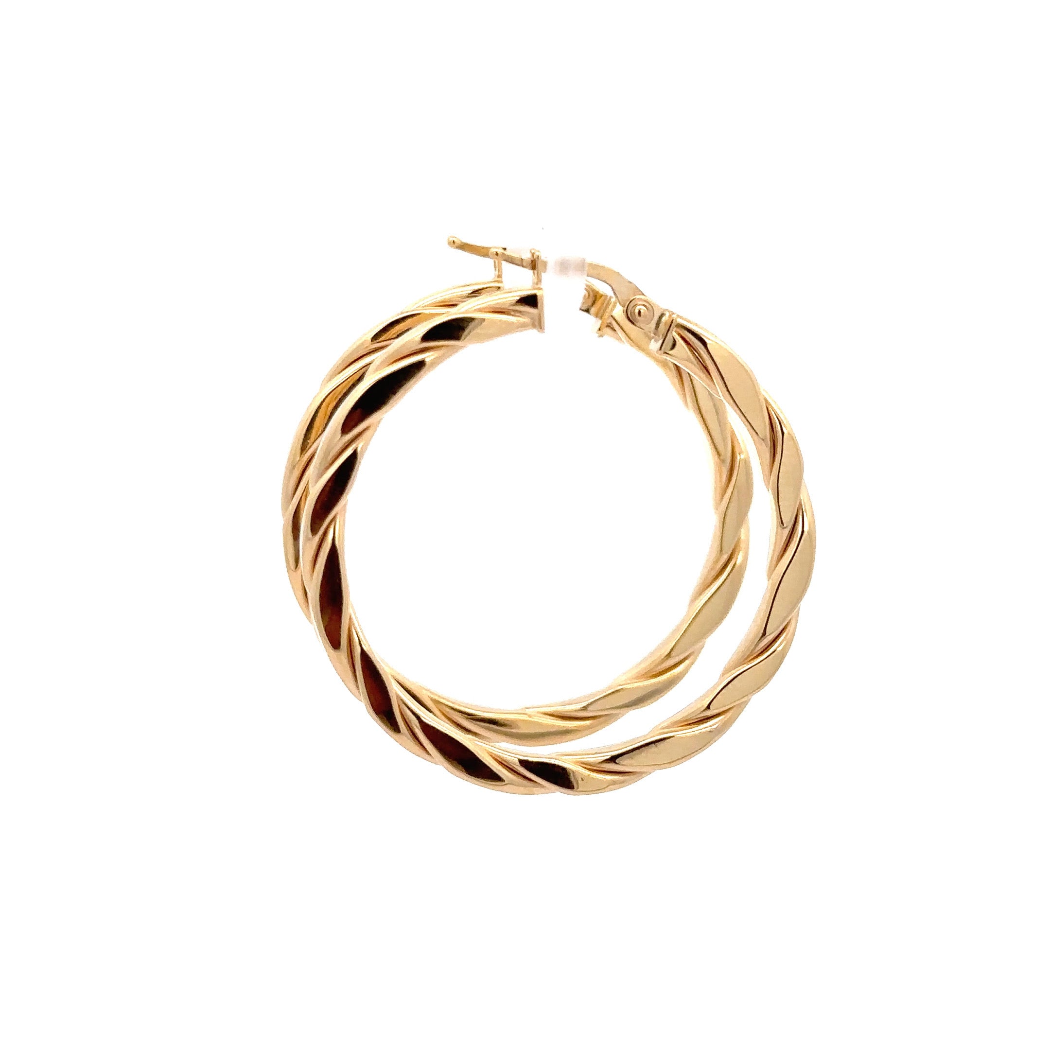 WD1152 14KT GOLD TWIST HOOP 1.5"