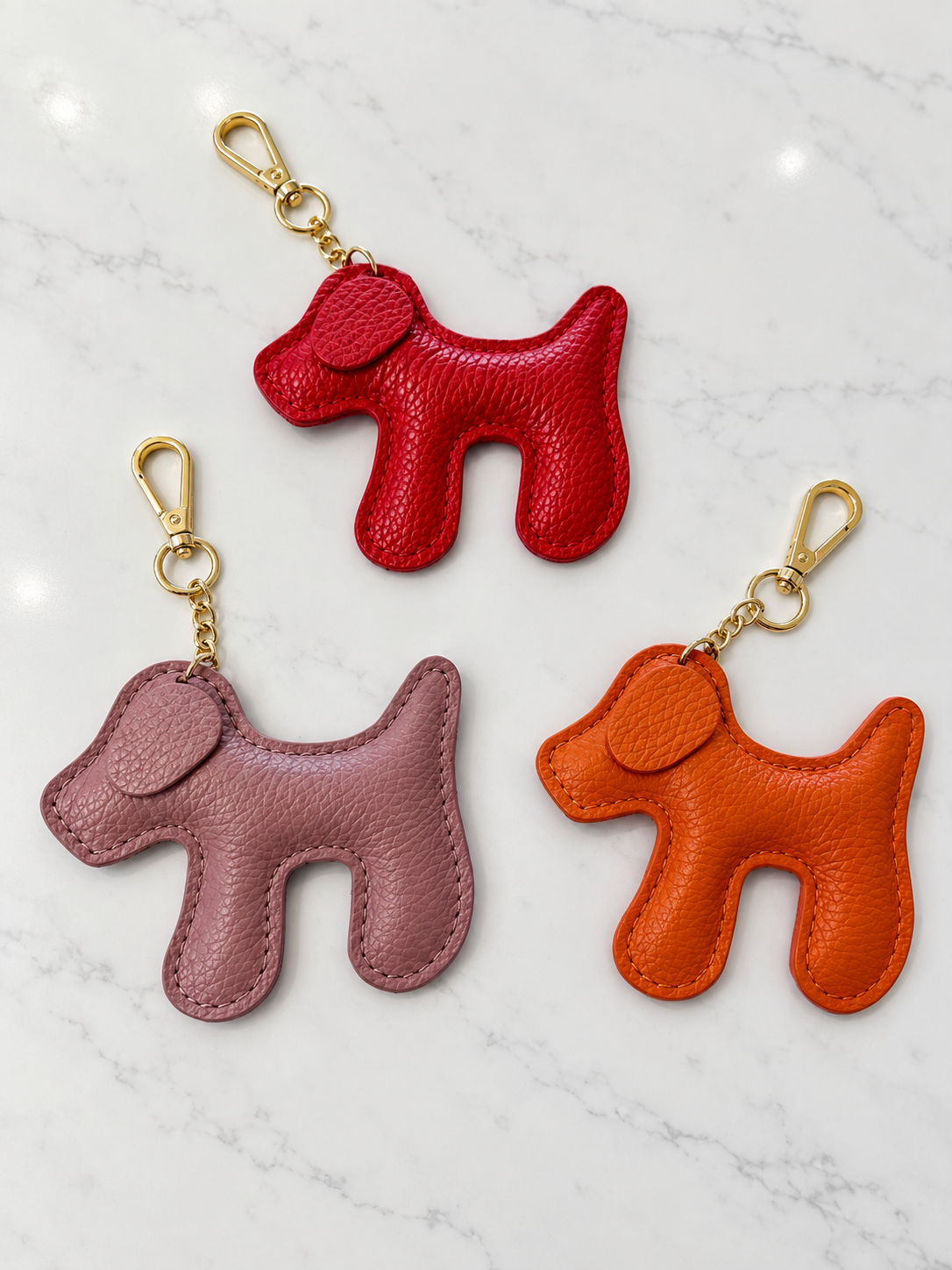 DogKeyChain ZH Bags Genuine Leather Dog Keychain