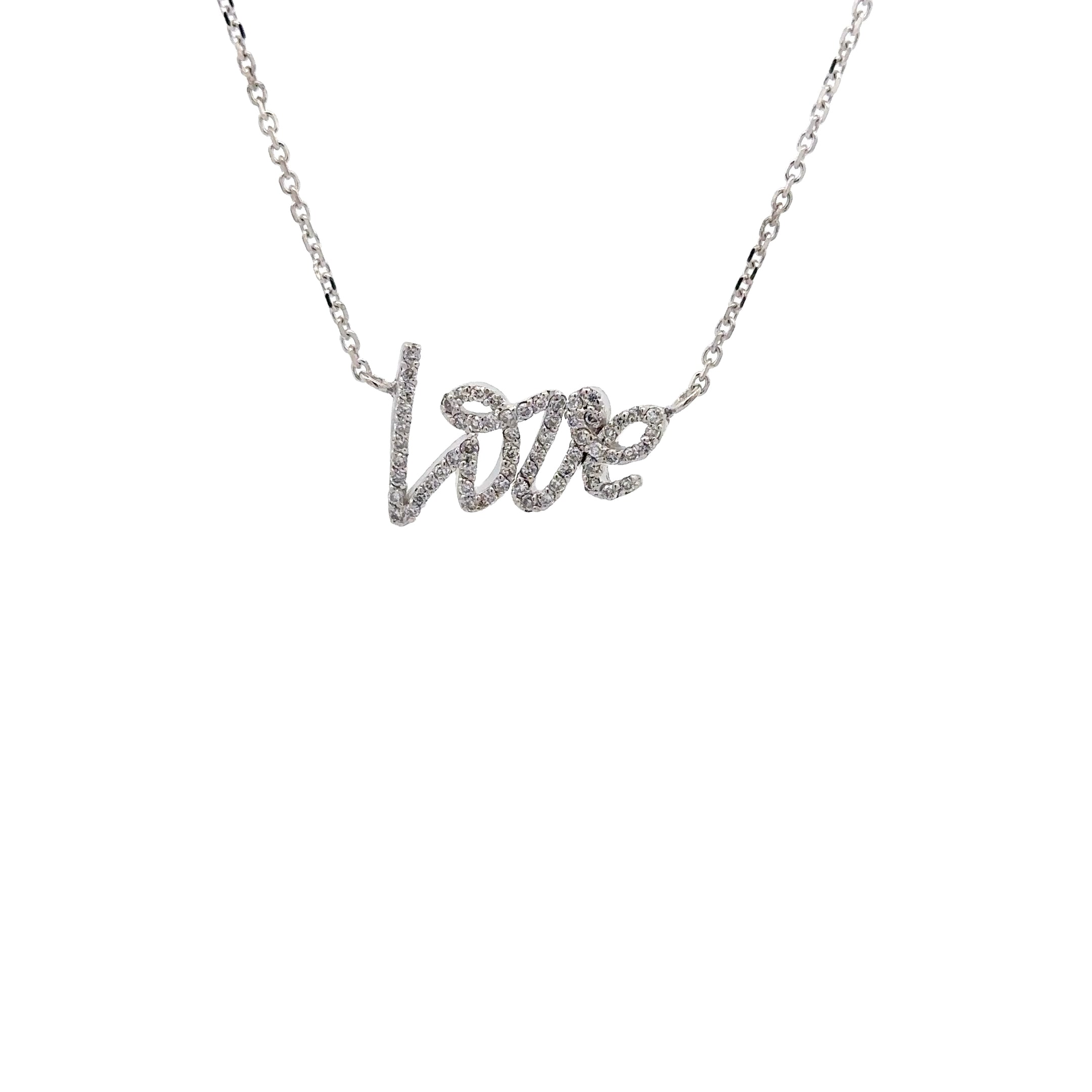 WD1743 14kt Gold Diamond Love Necklace