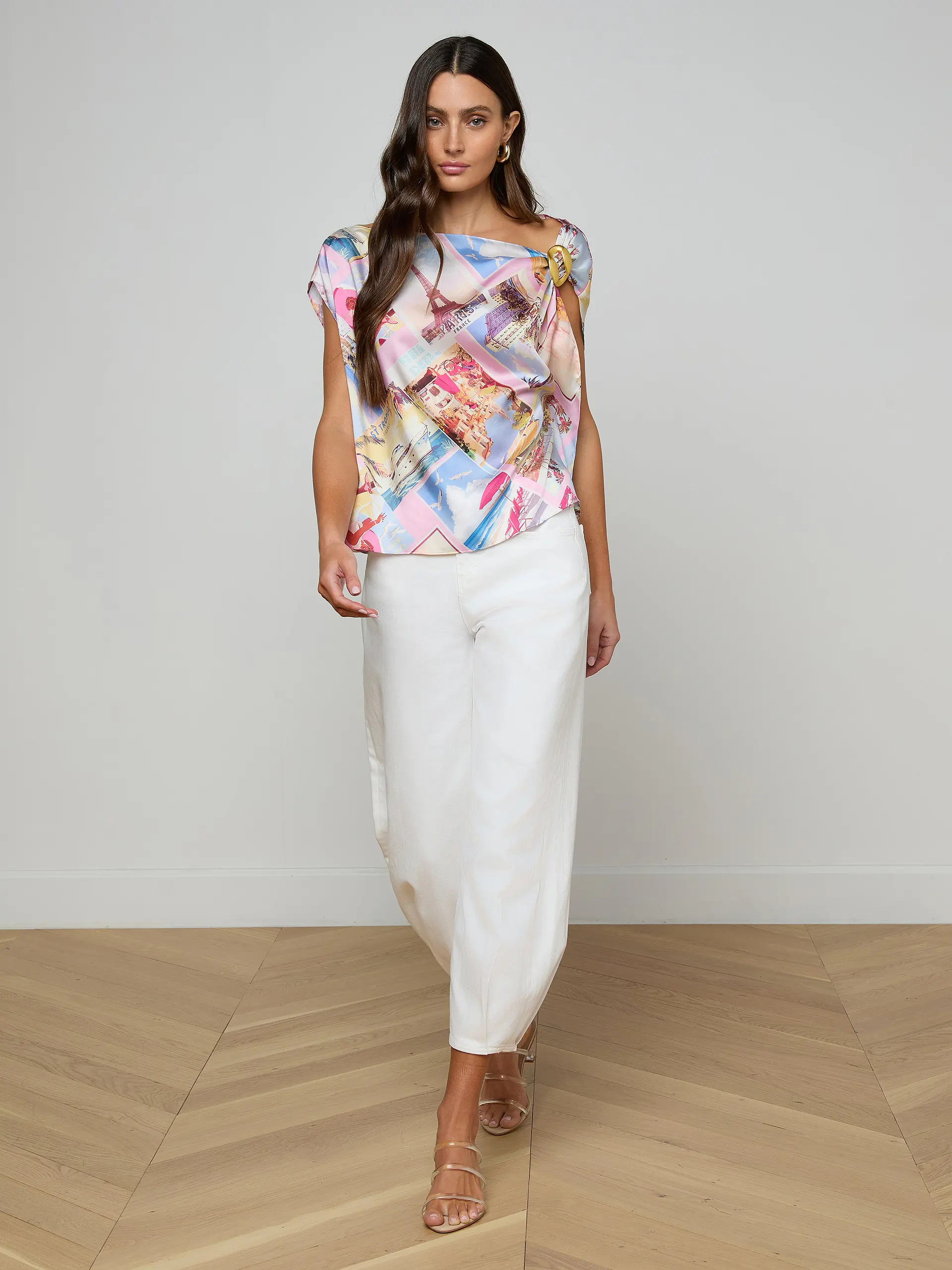 40818NFRpocc L'AGENCE Driselle Scarf Top