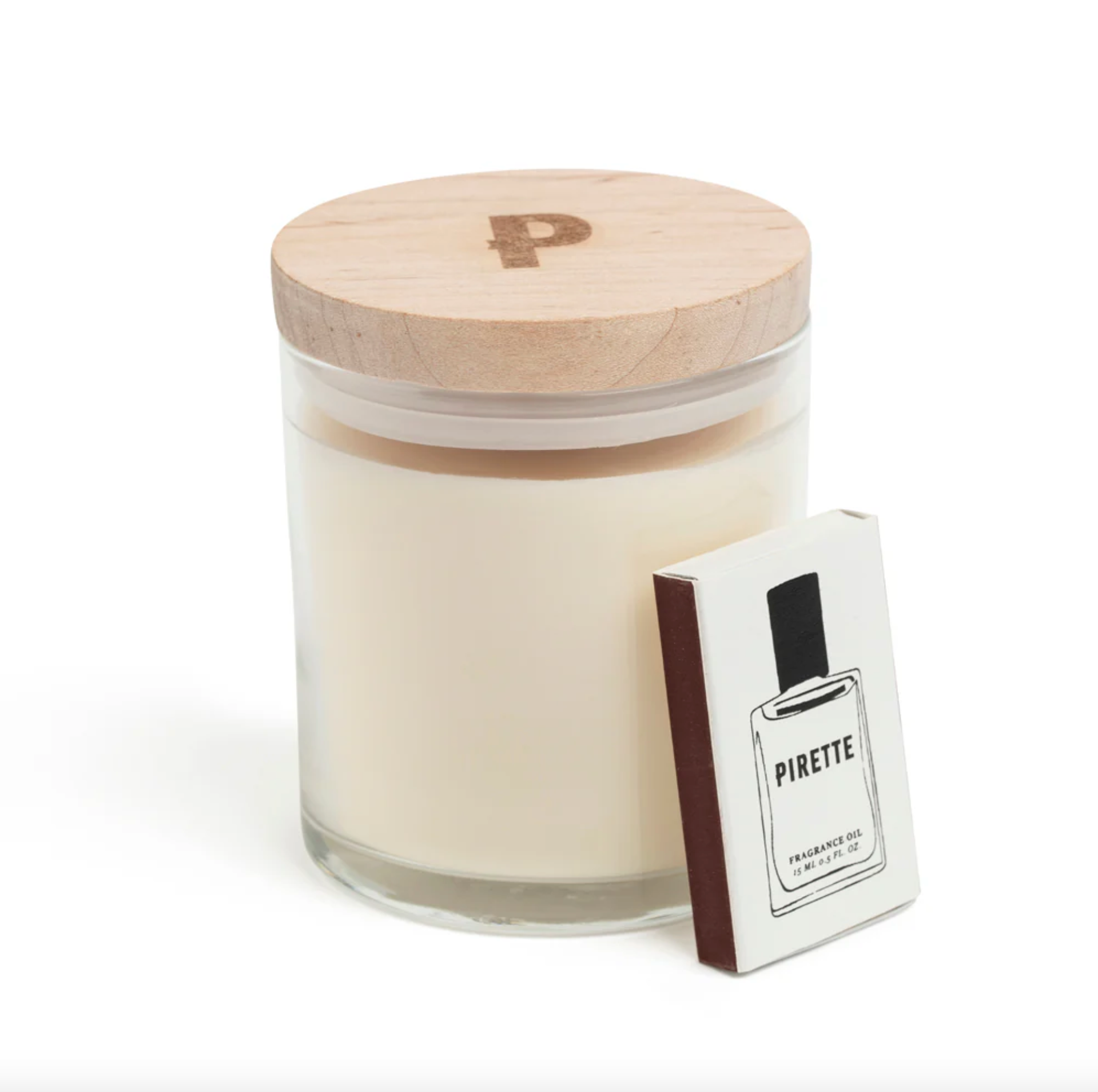 PCandle6.65 PIRETTE Wood Wick Soy Candle 6.65oz