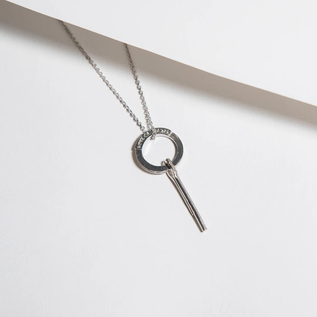 LG104 LOVE Grenades Sterling Silver Base with 14kt plating  Small Grenade Pin W/18inch linked chain