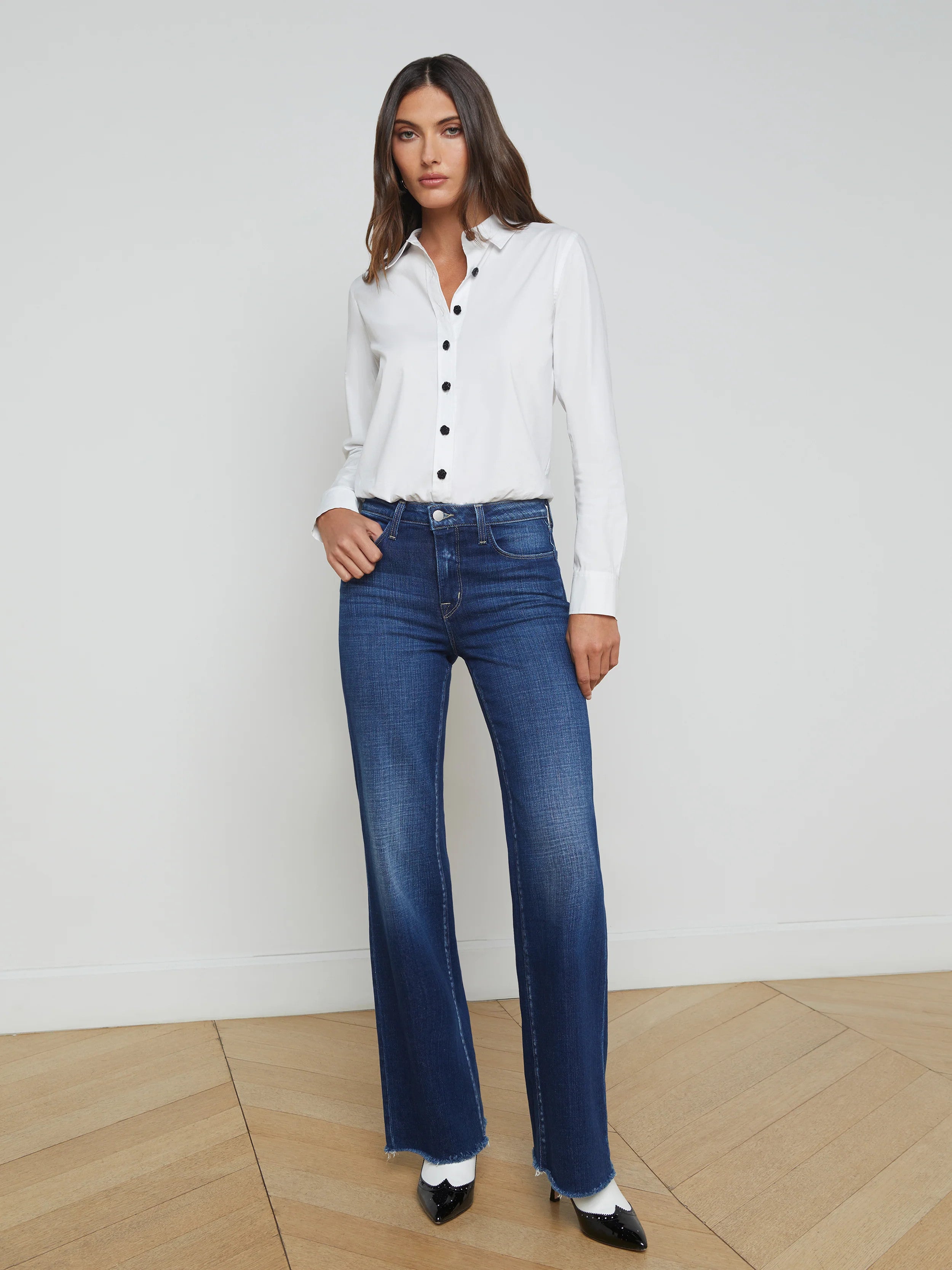 2850RDMRh L'AGENCE Scottie H/R Wide Leg