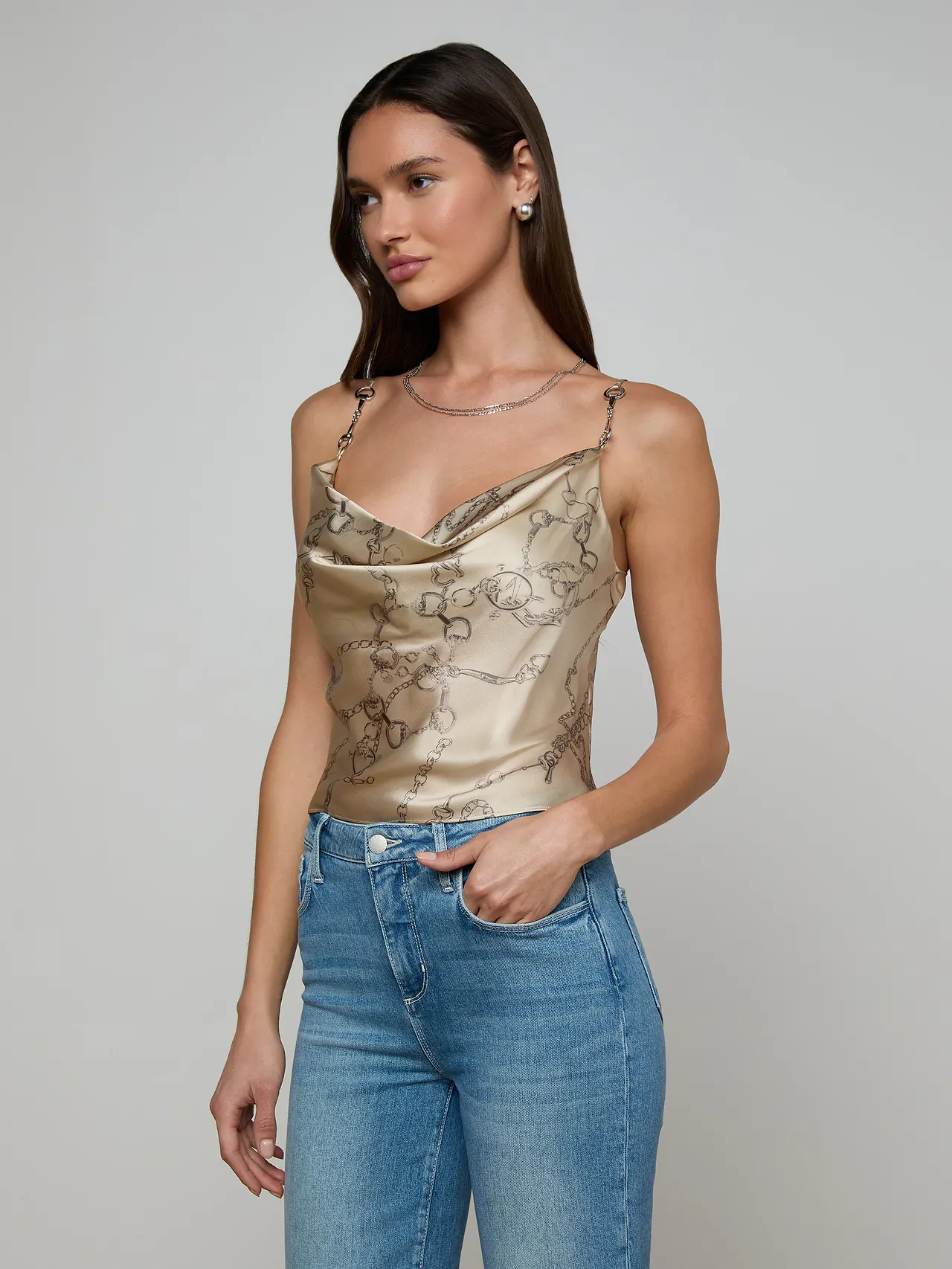 40797IGBsmm L'AGENCE Calista Silk Camisole