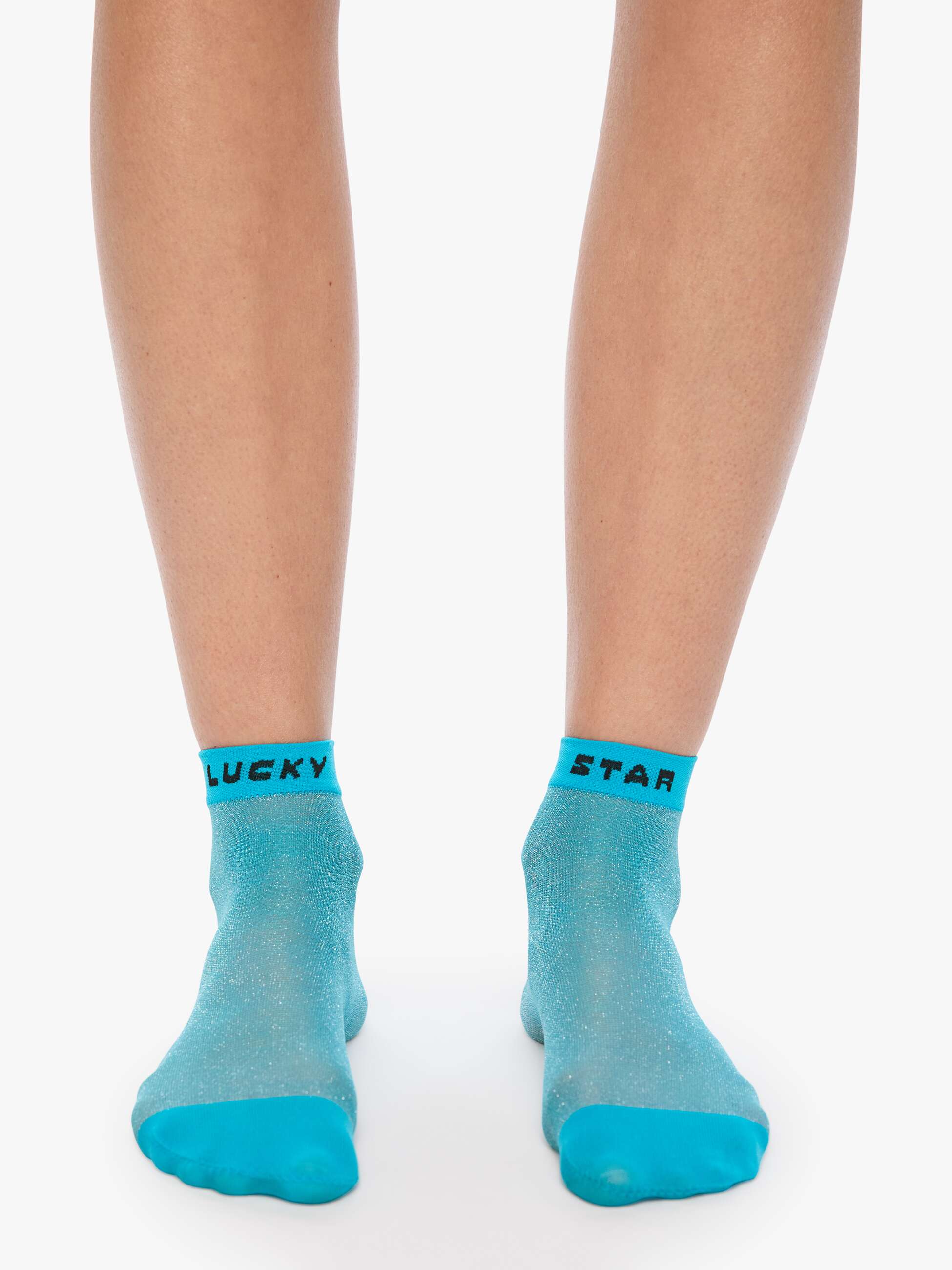 7111-2185 MOTHER The Slipper Blue Lucky Star Socks
