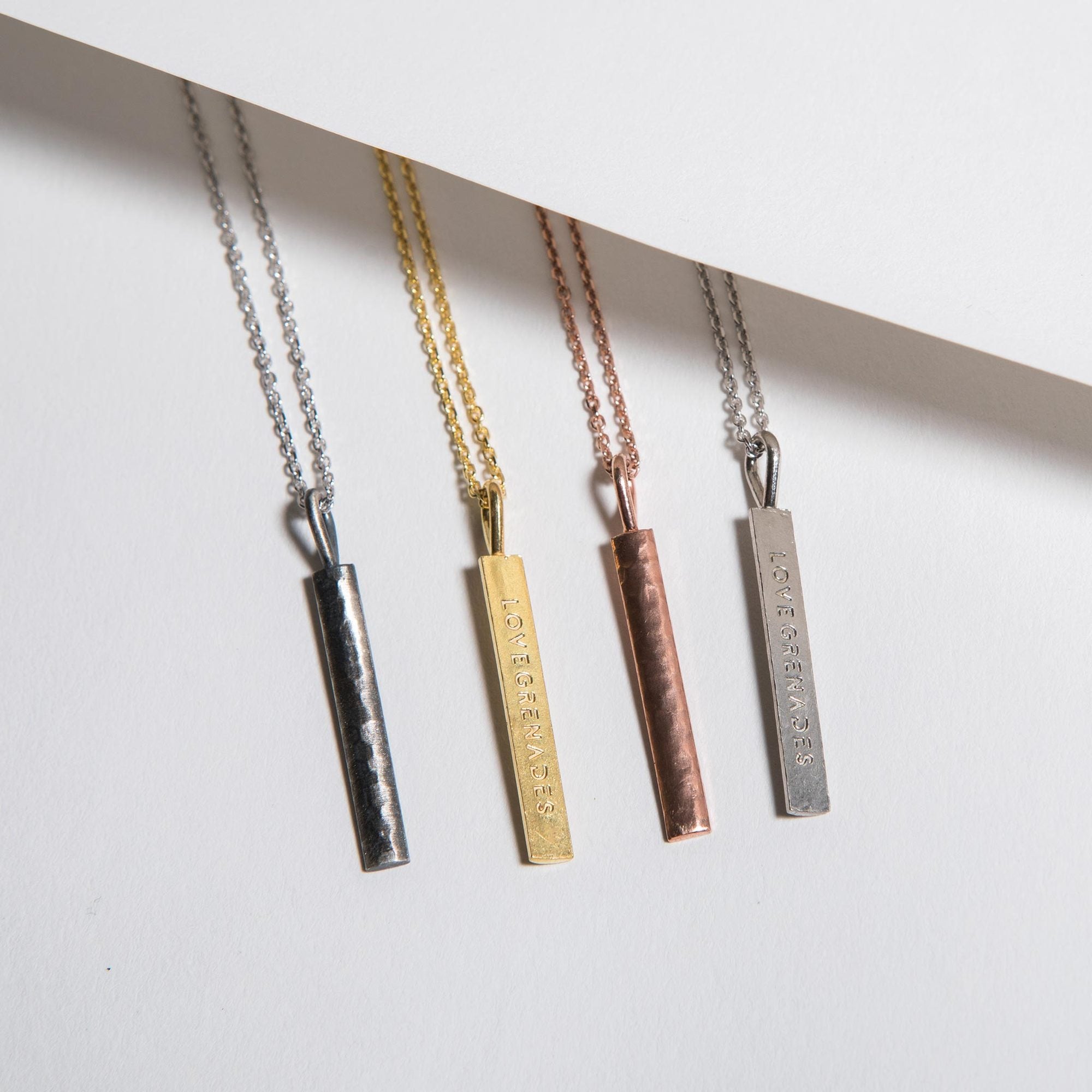 LG109 LOVE Grenades Sterling Silver Base with 14kt plating  TNT Stick W/18inch linked chain