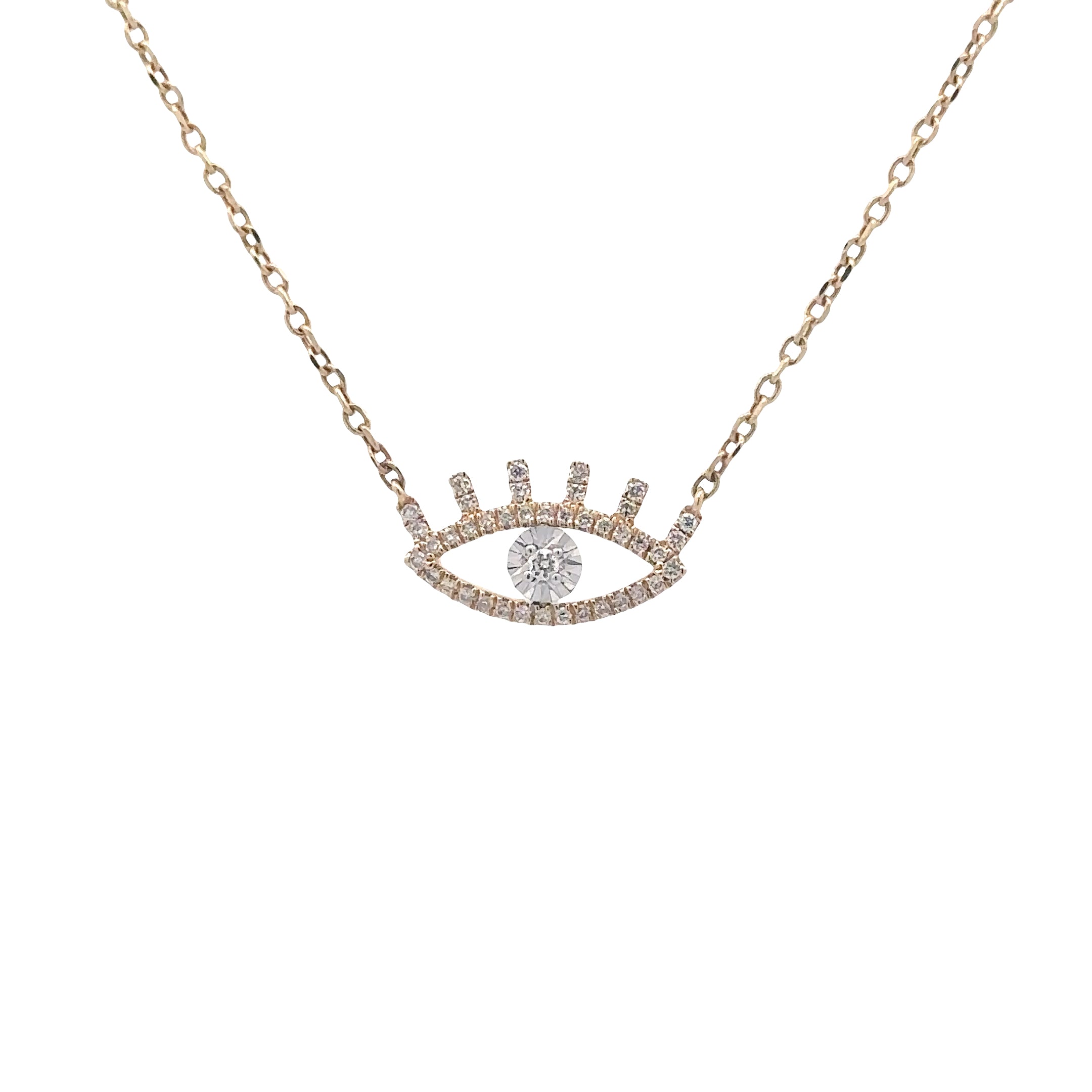 WD1822 14kt Gold Diamond Evil Eye