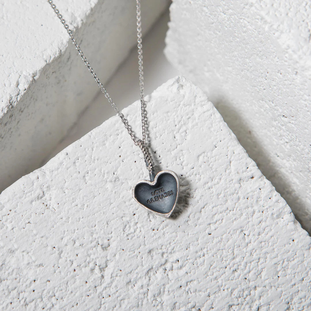 LG102 LOVE Grenades Sterling Silver Base with 14kt plating  Cherry heart Bomb W/18inch linked chain