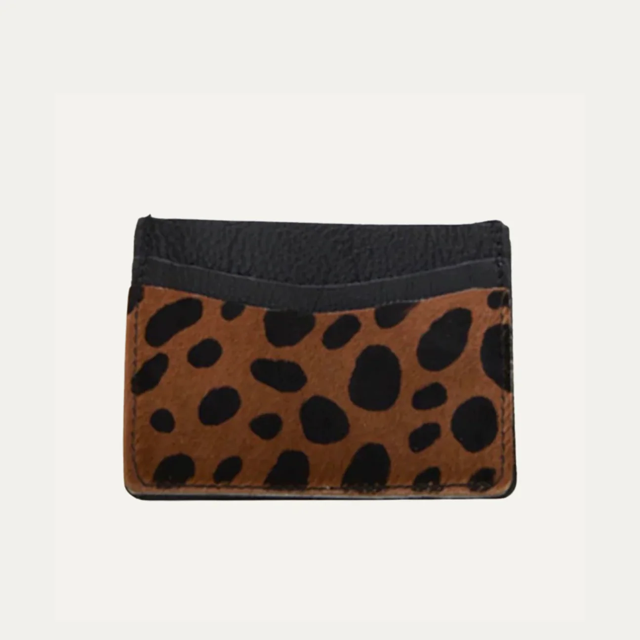 Card Holder Pauly Jen | Black + Brown Cheetah