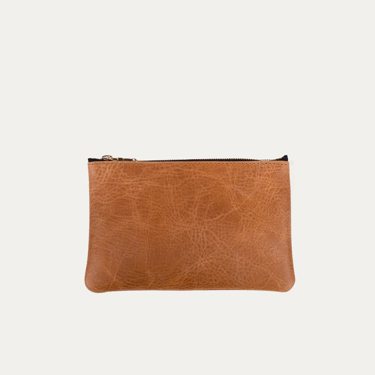 Pauly Pouch Organizer | Distressed Cognac Leather + Gold Hardware