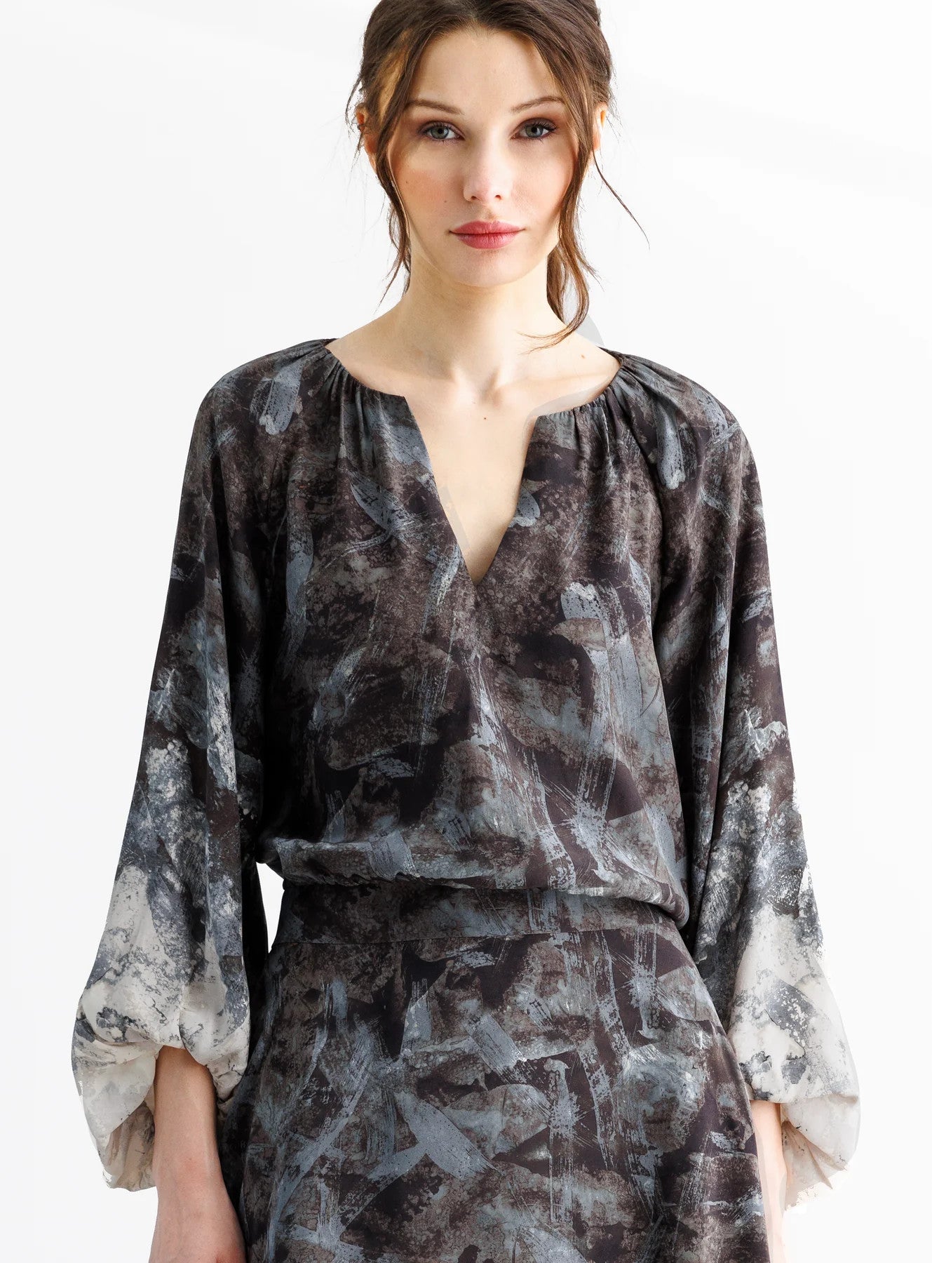 T1865-NSDY Go Silk Go Bubbled Up Blouse