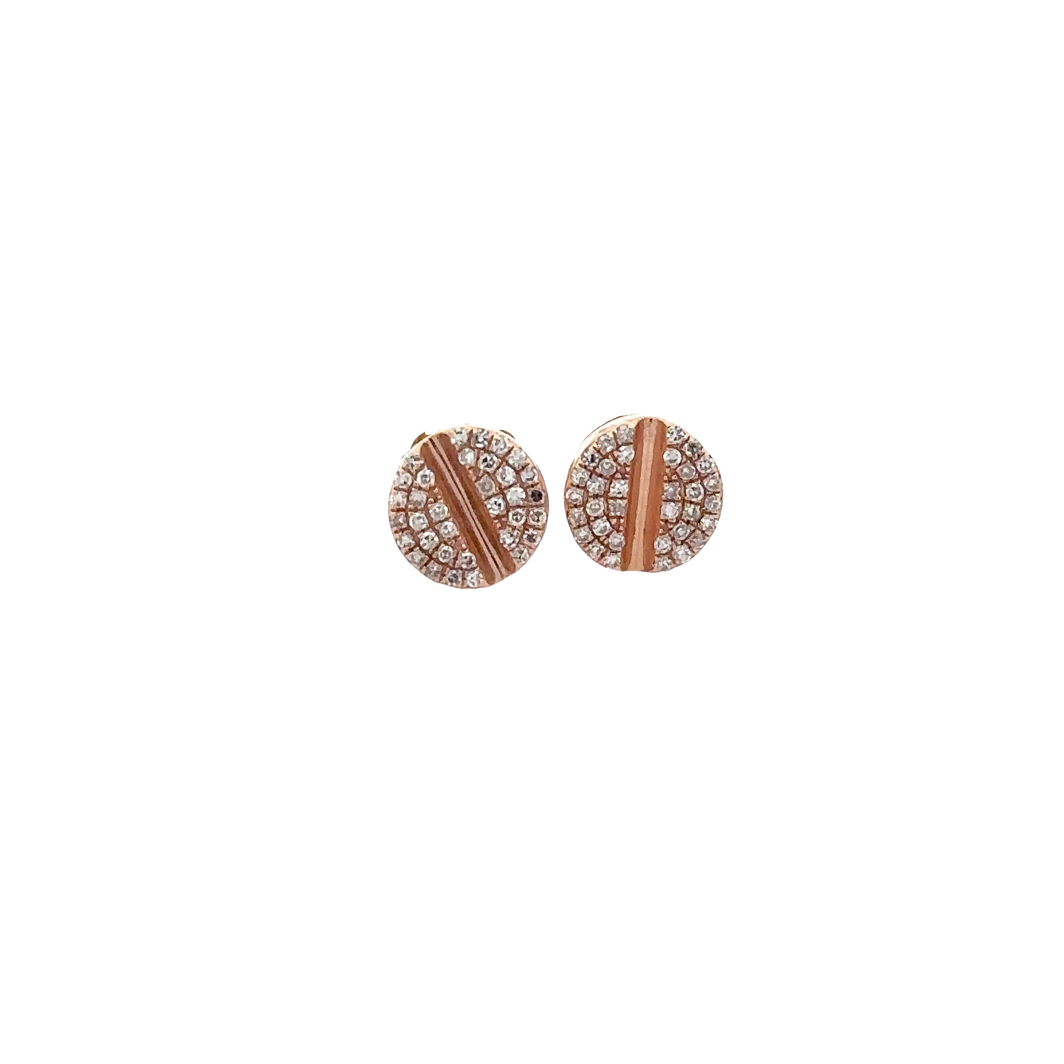 WD1910 14kt Pave stud nailhead earrings