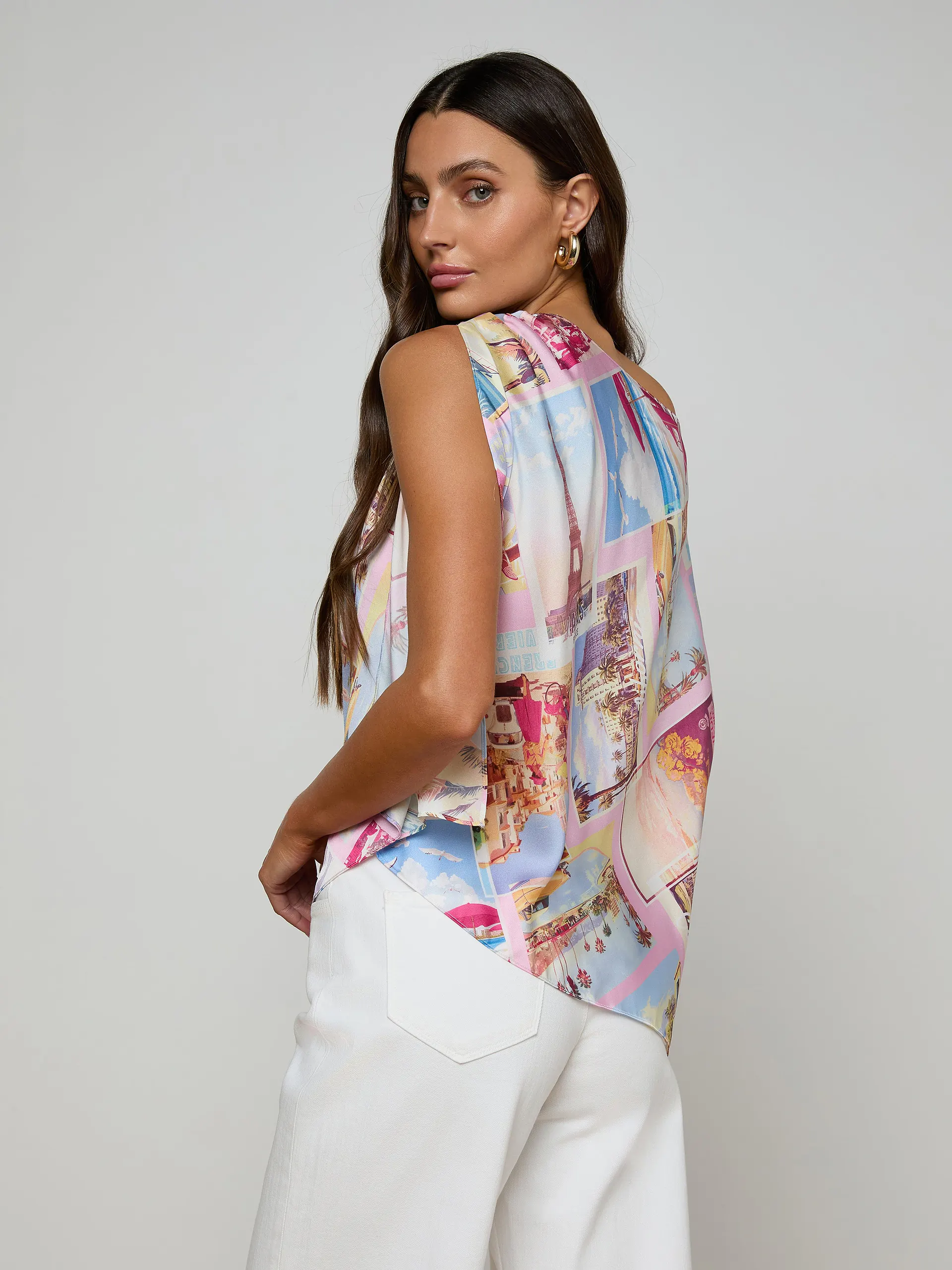 40818NFRpocc L'AGENCE Driselle Scarf Top
