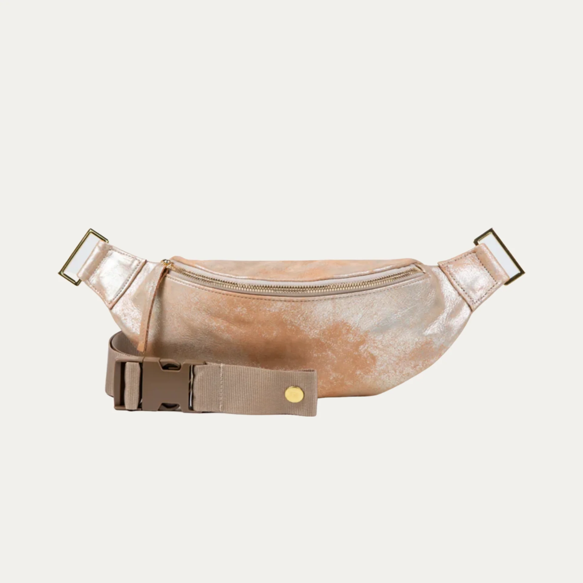 Fanny Pack + Crossbody Bag | Blush Metallic + Gold Hardware