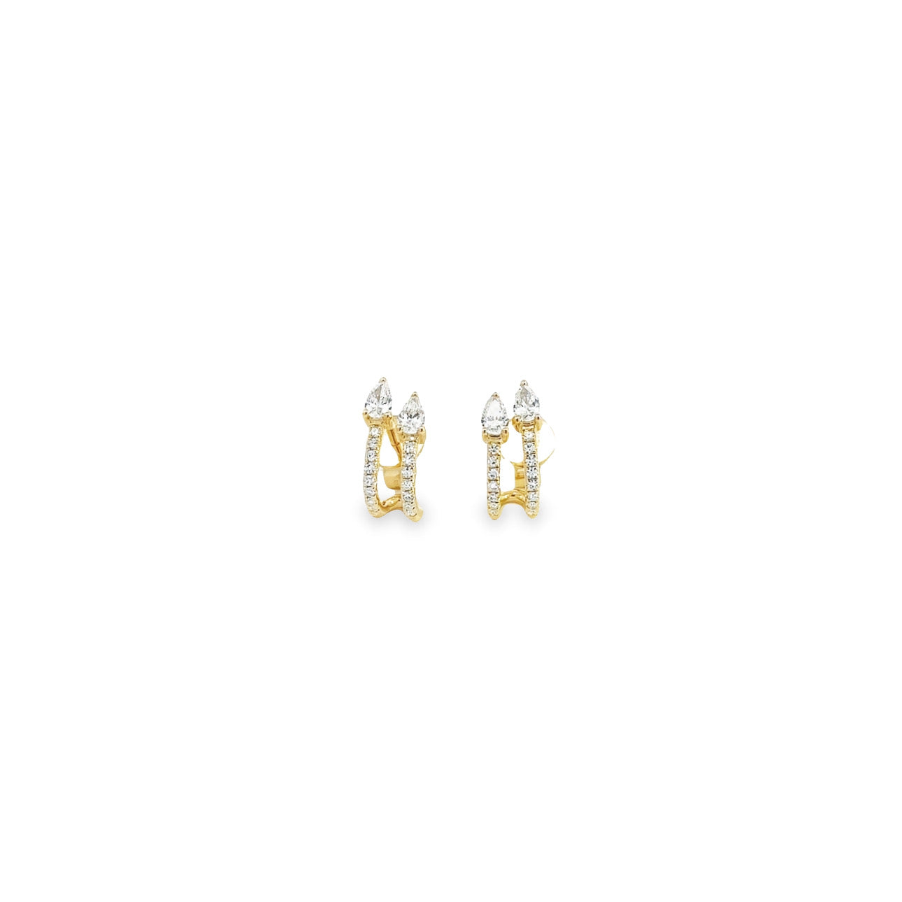 WD582 - Pear and Pave Cuff Huggie Earring