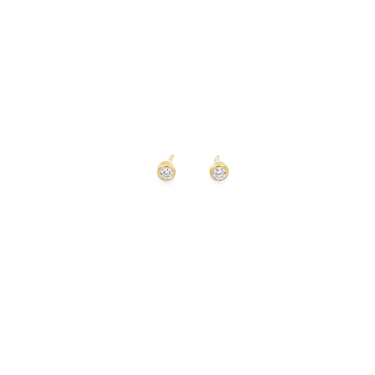 WD1356 14KT Gold Bezel Diamond Stud