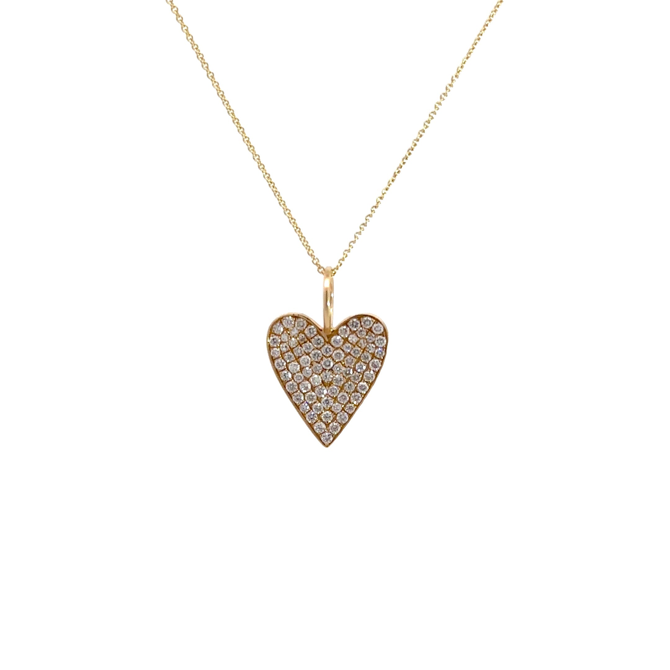 WD1289 14kt Gold Pave Diamond Heart Pendant