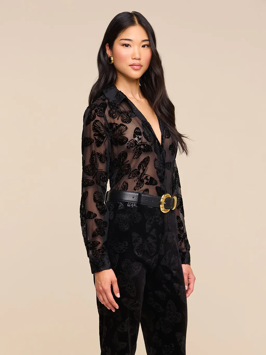 40765bmqbb L'AGENCE Laurent Button up Blouse
