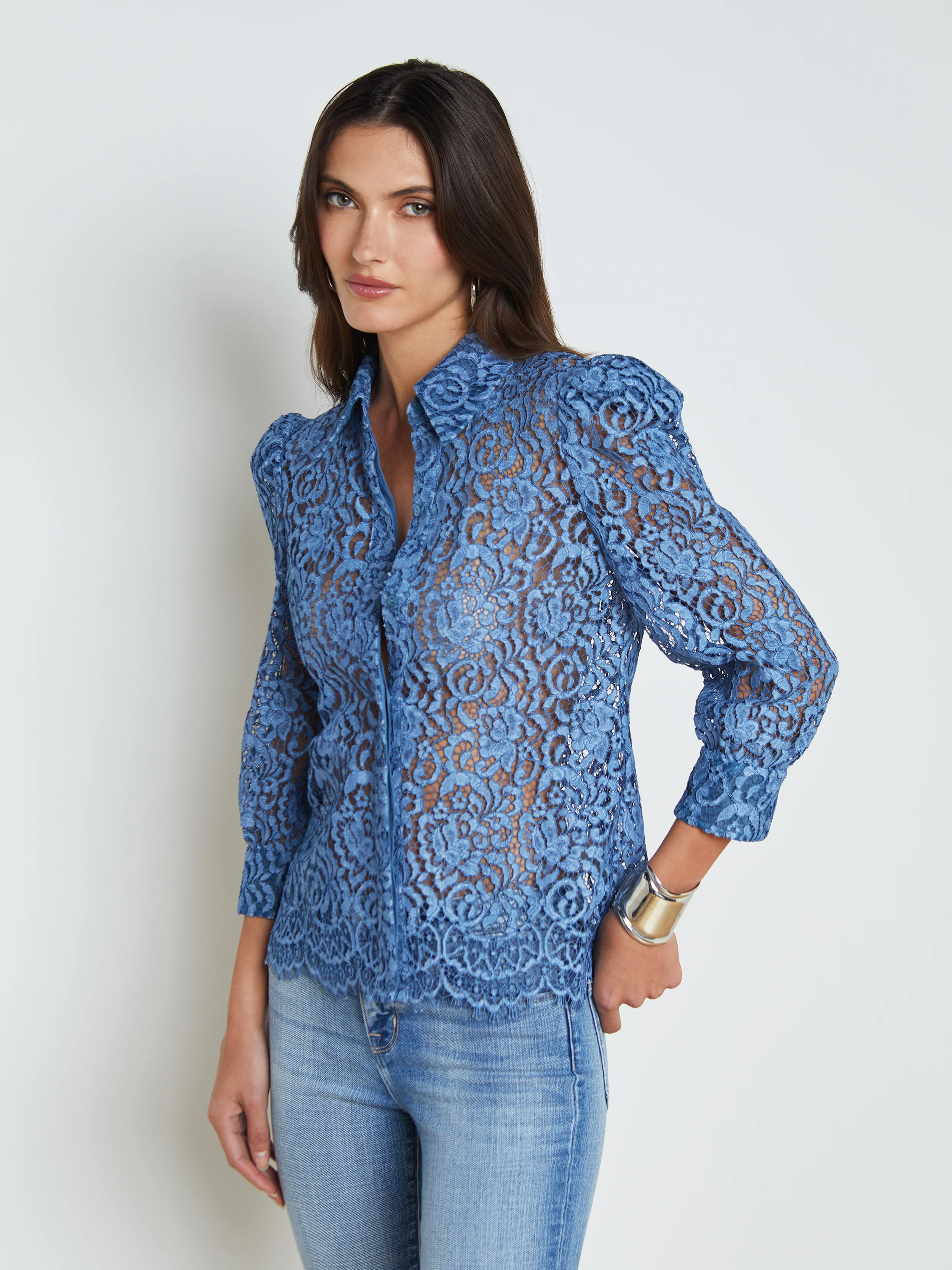 40502AICi L'Agence Andrea Lace Blouse