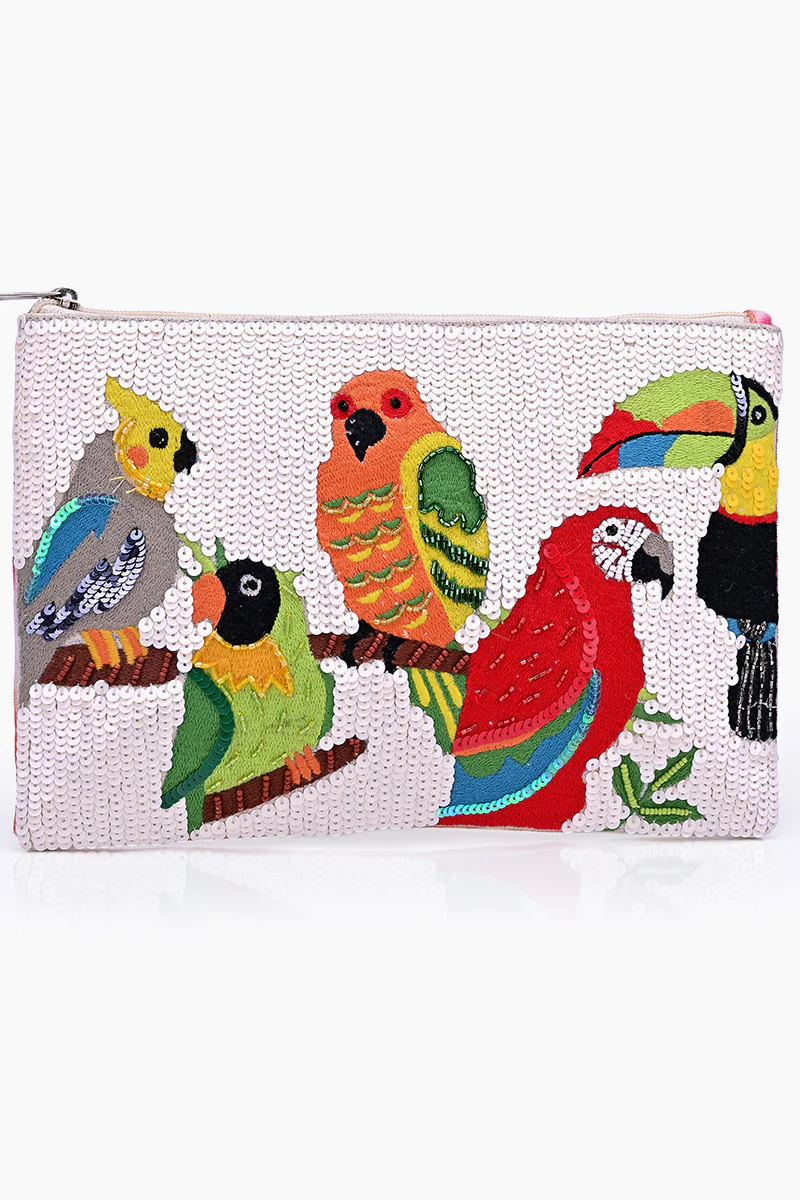 AB21-258 America & Beyond Bird Paradise Tie Dye Clutch