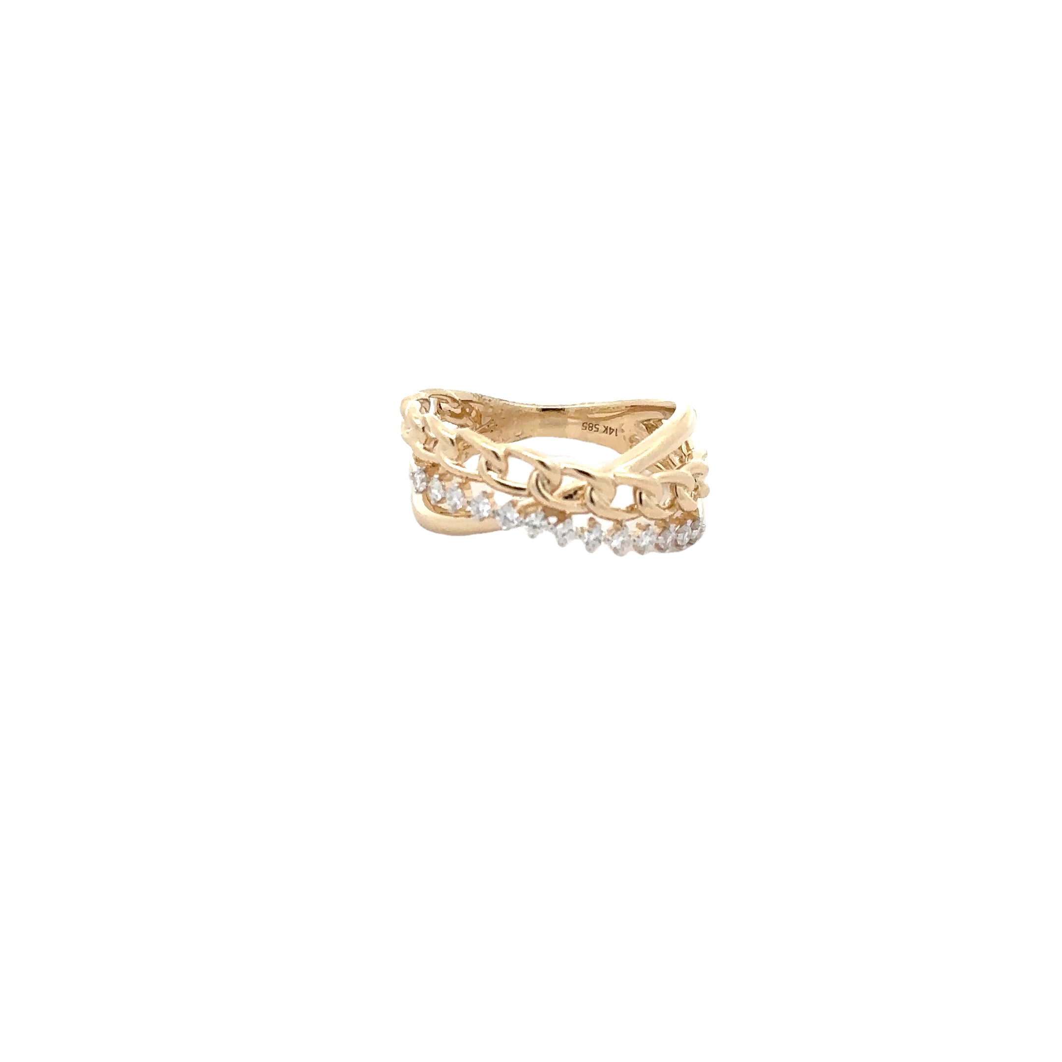 WD1724 14kt Gold Diamond Multi Chain Band