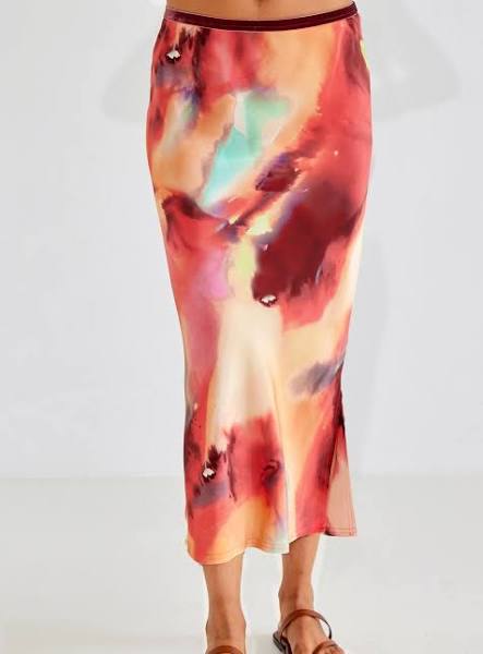 S193 Go Silk Go Long for it Skirt Printed