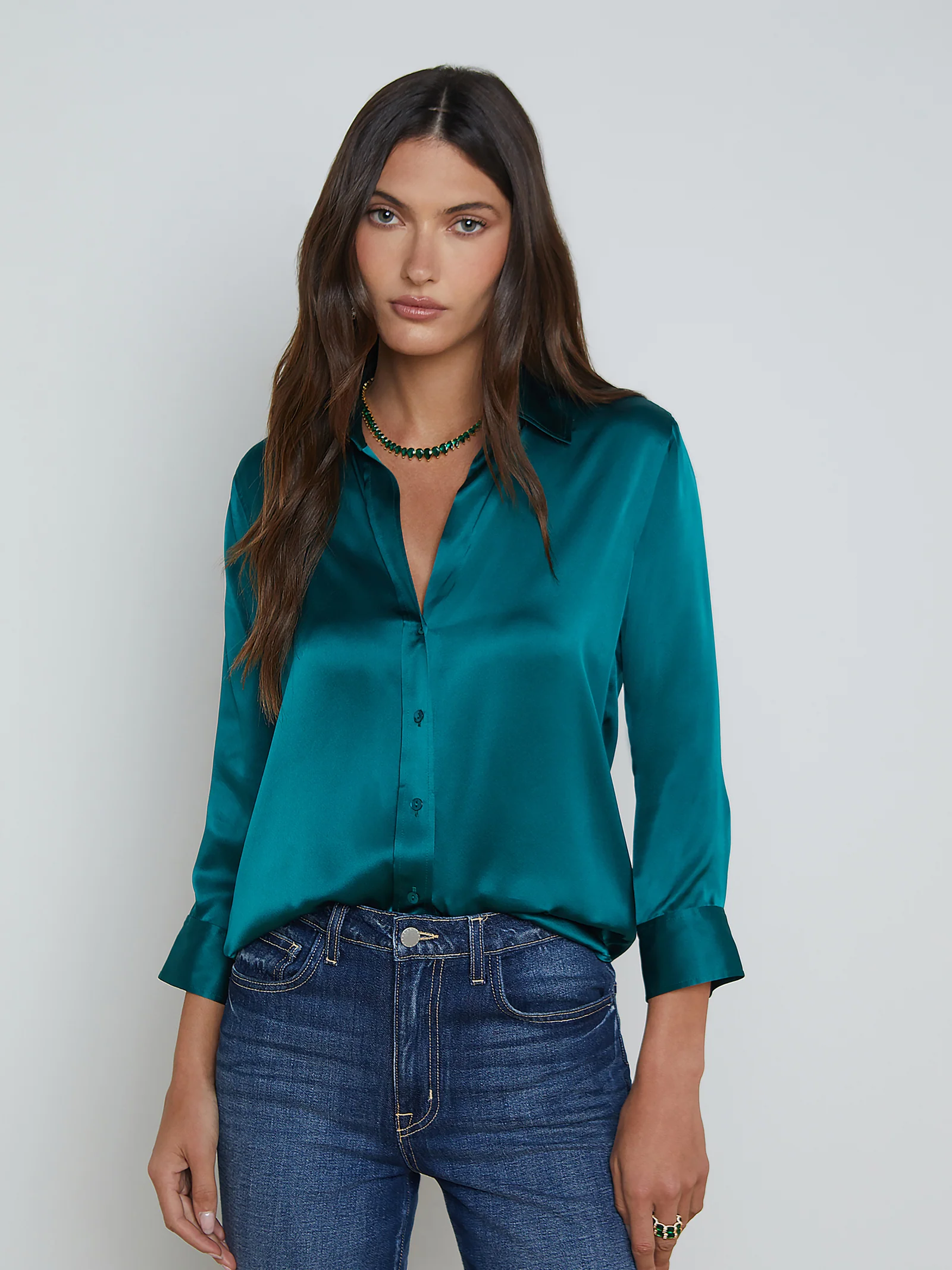 40126CLWot L'AGENCE Dani Silk Blouse