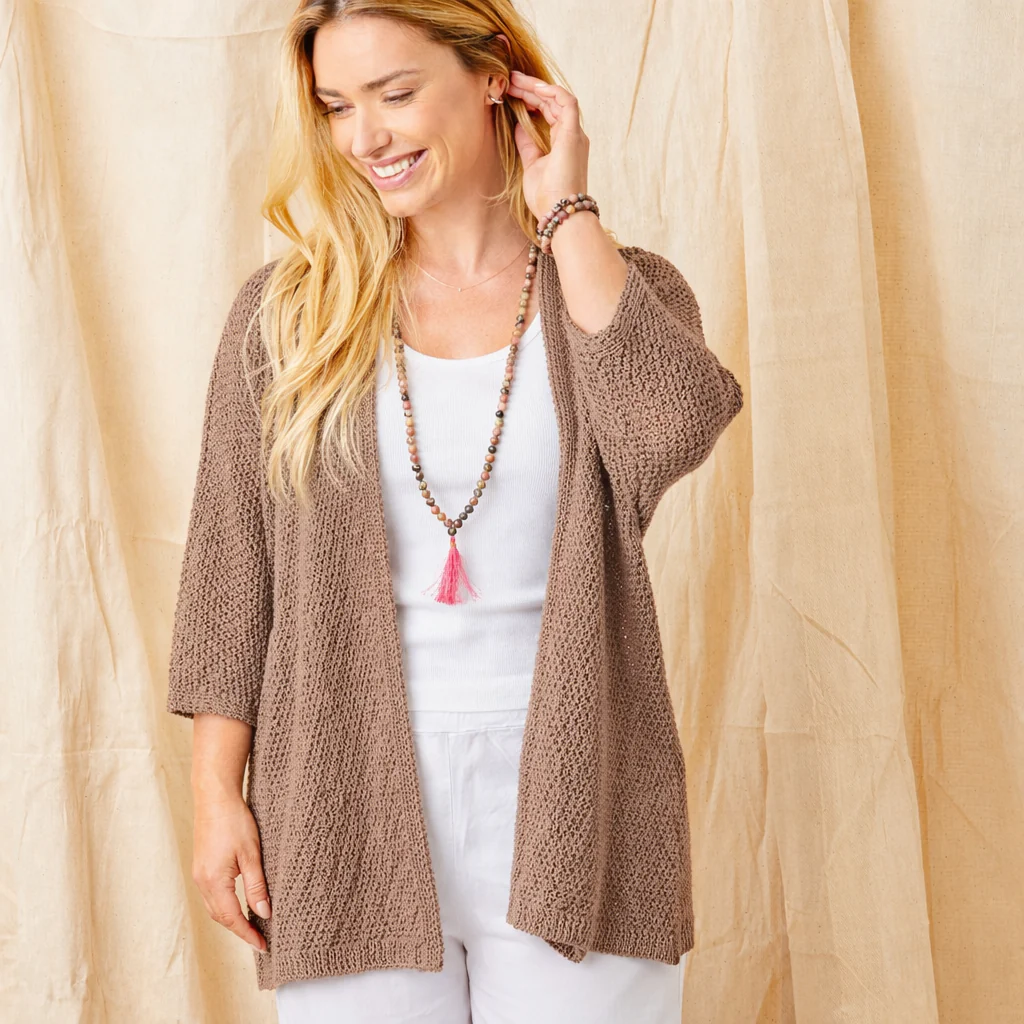 Ferelithm Suzy D Open Weave Knit Cardigan